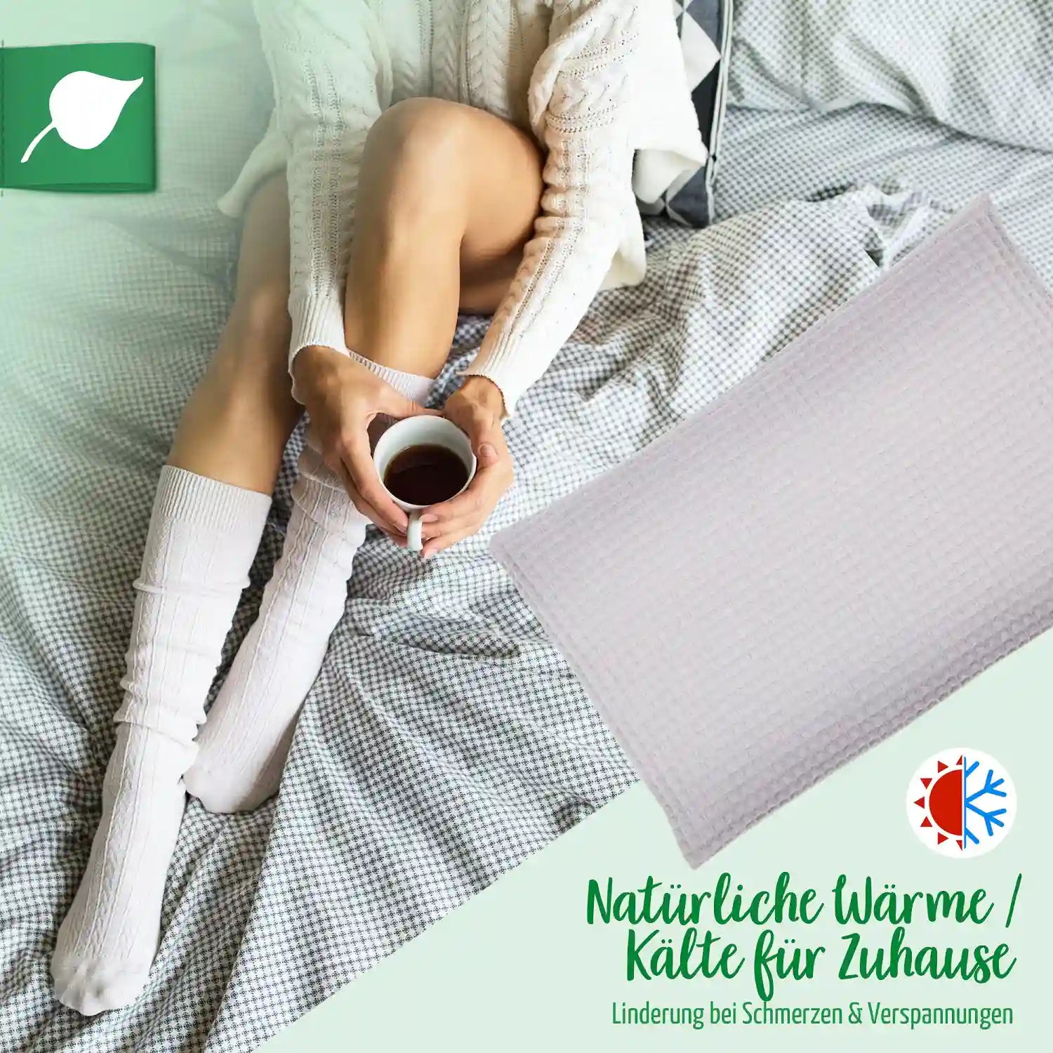 Waermekissen, Waffel-Pique grau, Kirschekerne, 20x30cm, 2032_4