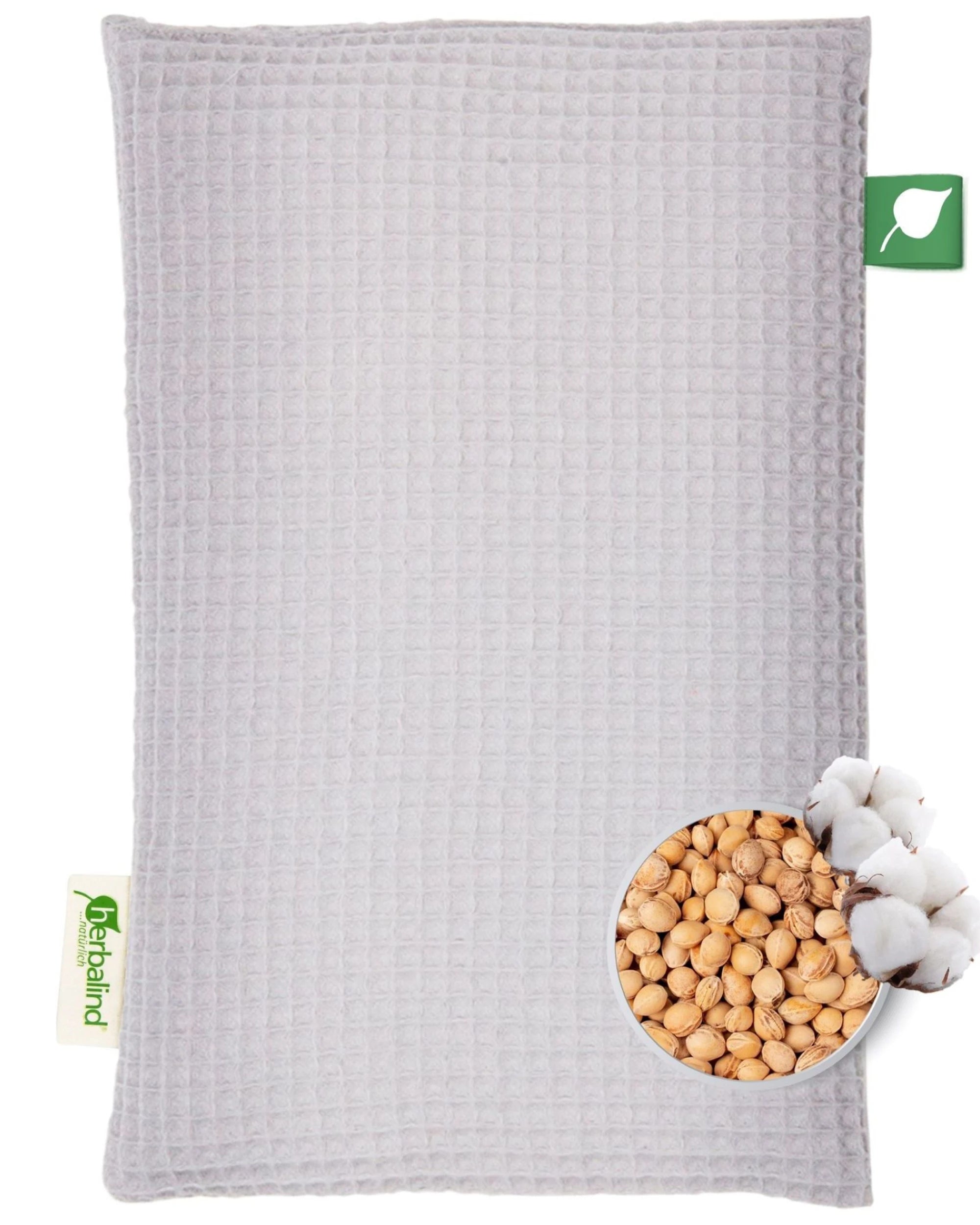 Kirschkernkissen 20x30cm, Waffel-Pique Grau