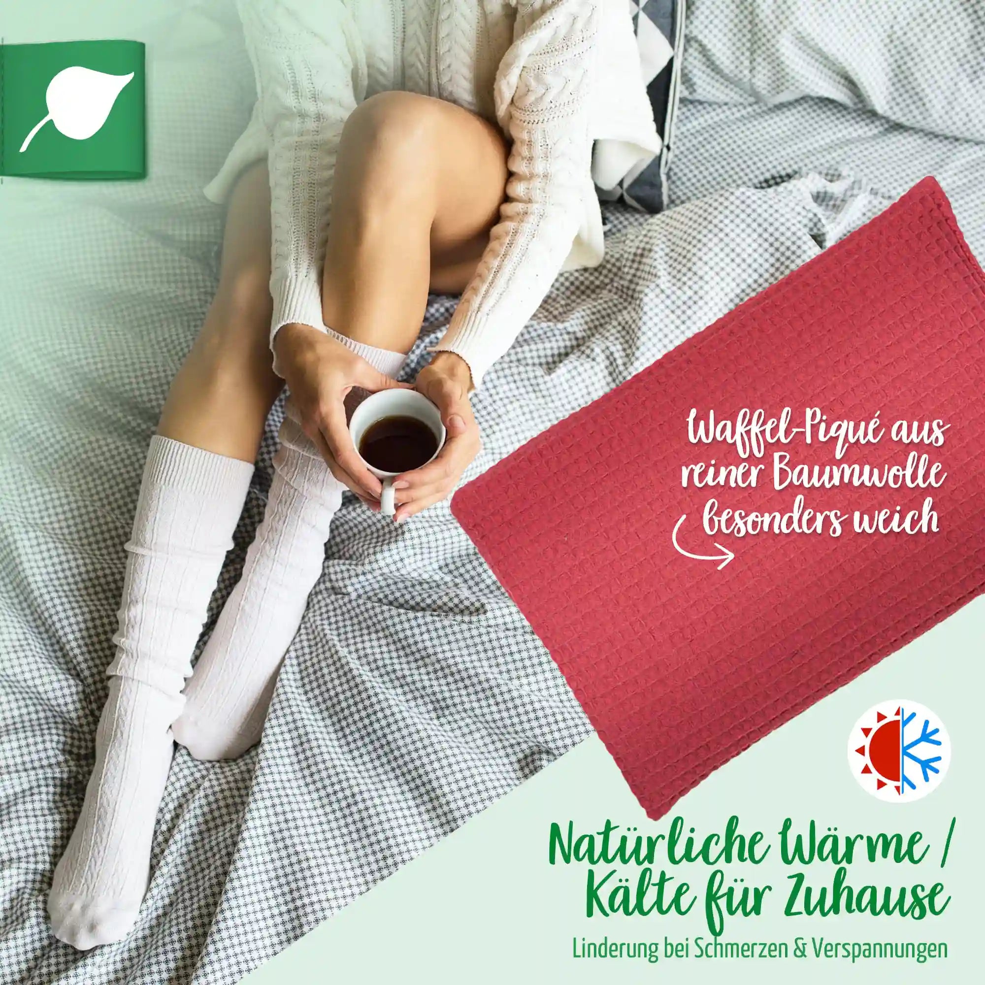 Waermekissen, Waffel-Pique dark-rose, Kirschekerne, 20x30cm, 2033_4