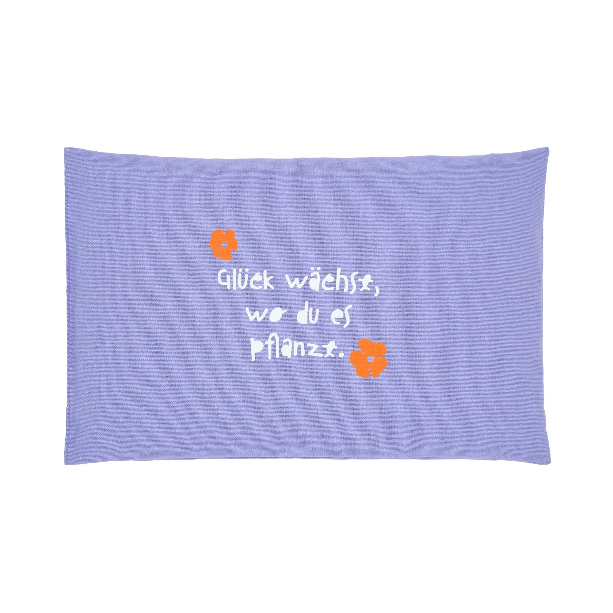 Kirschkernkissen 20x30cm Canvas lila "Glück wächst"