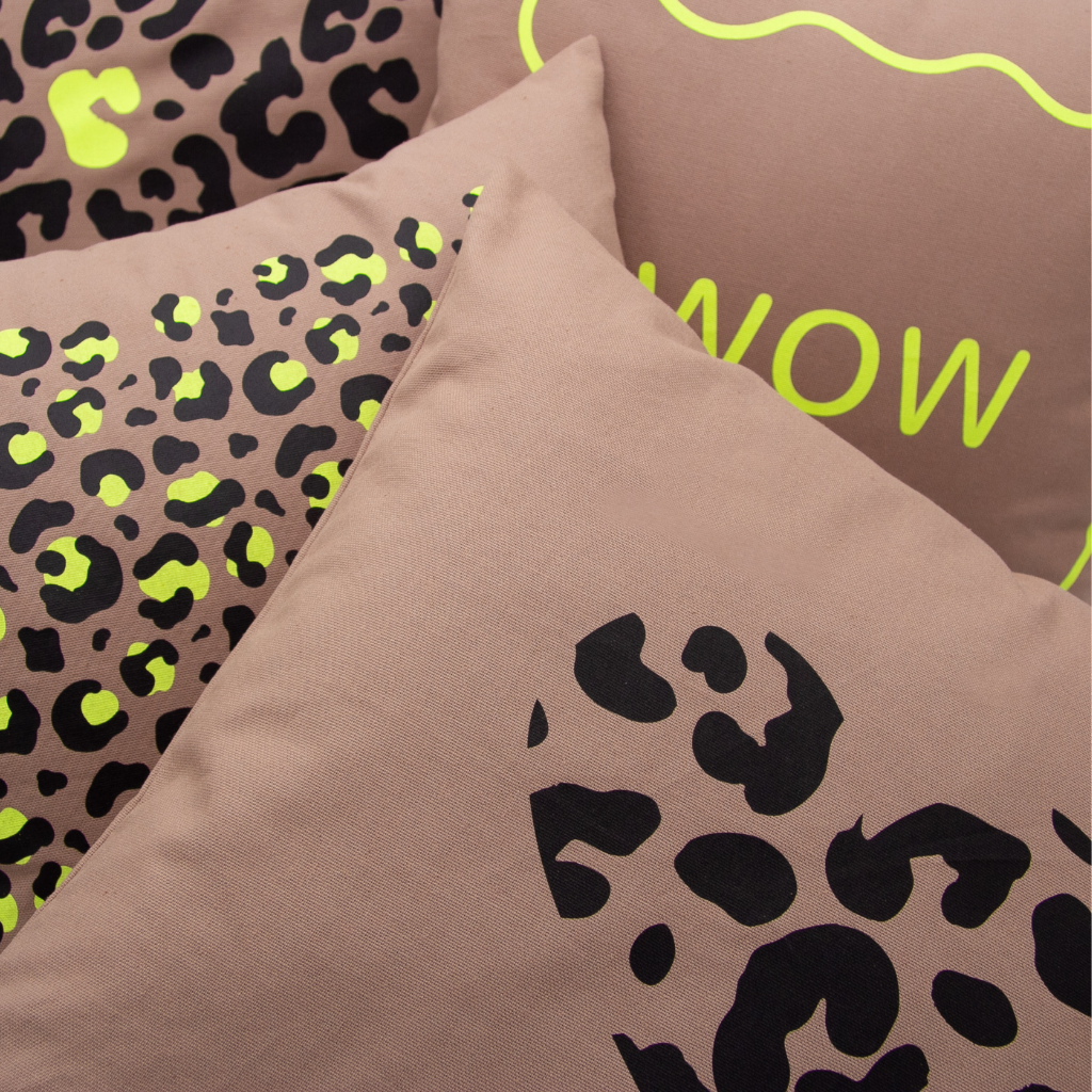 Kollektion der Kissenbezüge mit Leoparden Aufdruck