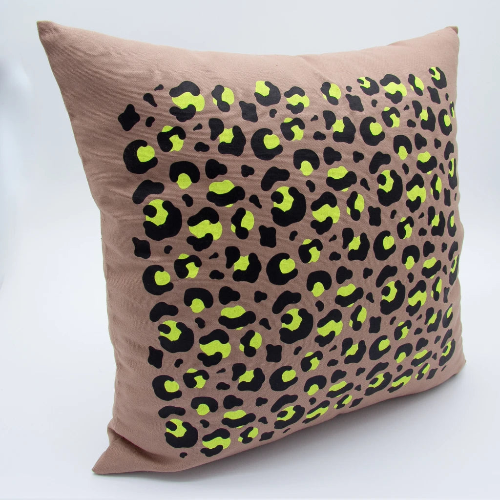 Kissenbezug 40x40cm, Canvas taupe Leo Allover klein