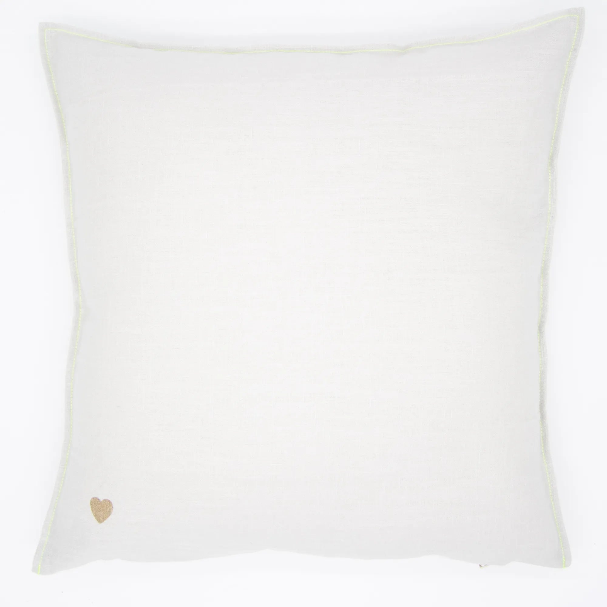 Leinen Kissenbezug 40x40cm, Light Grey / Neongelb