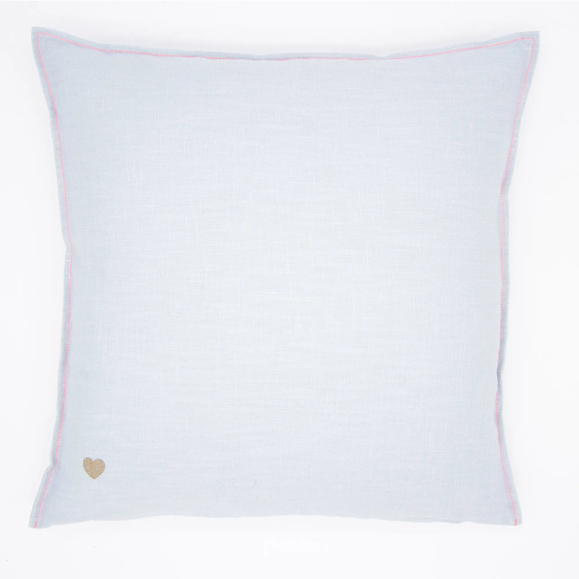 Leinen Kissenbezug 40x40cm, Light Blue / Neonpink