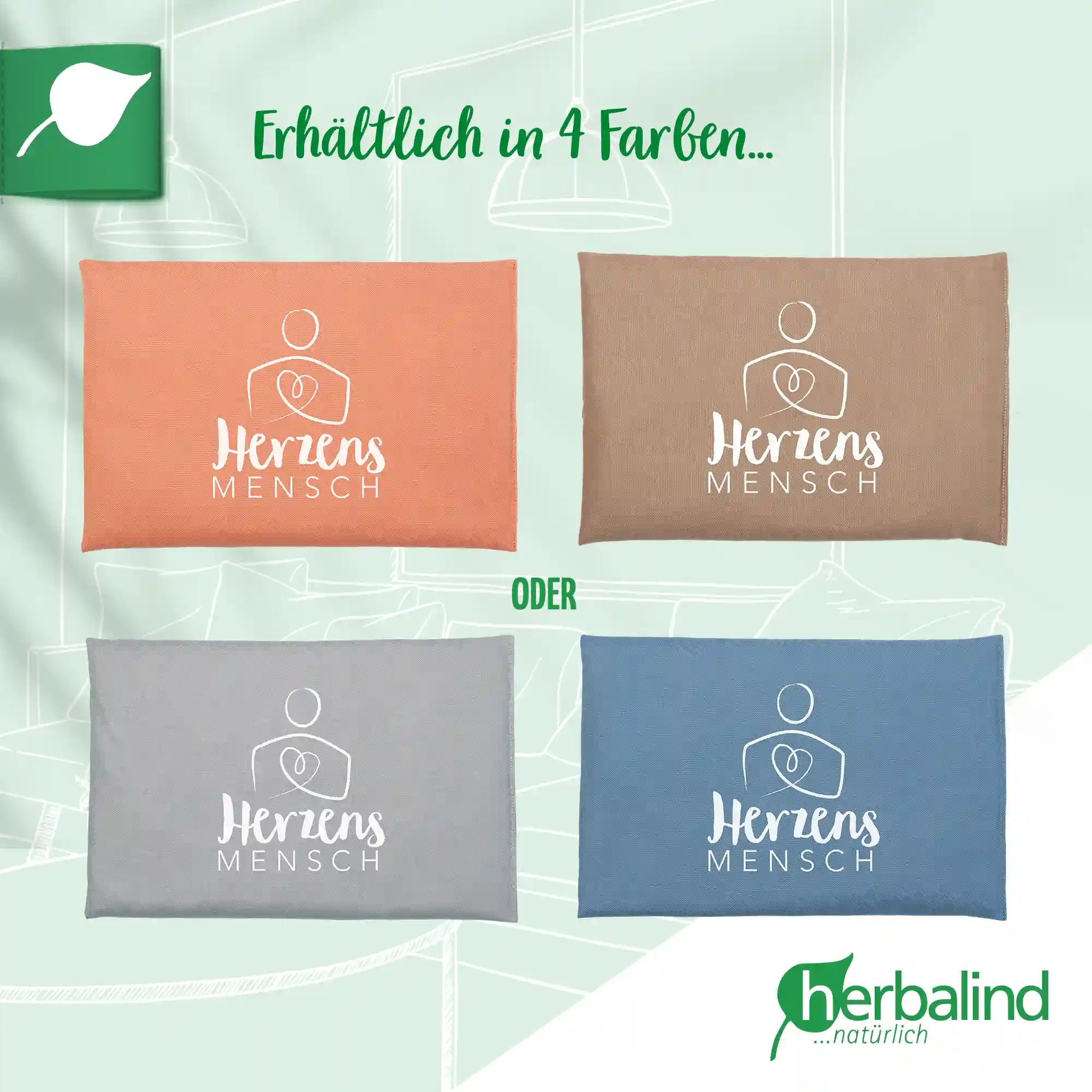 Getreidekissen "Herzensmensch", sand 30x20cm