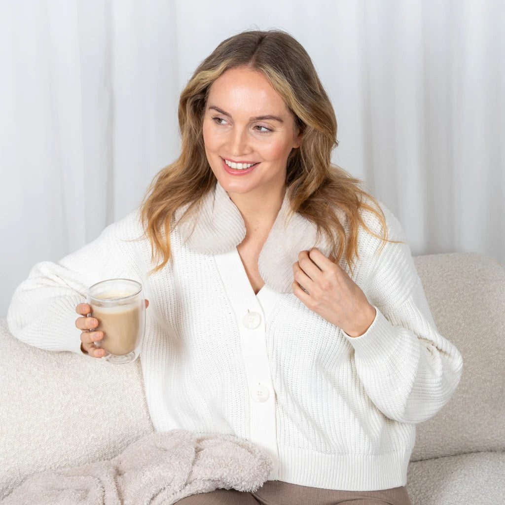 Körnerkissen Nackenhörnchen 30x40cm, Cord Light Sand