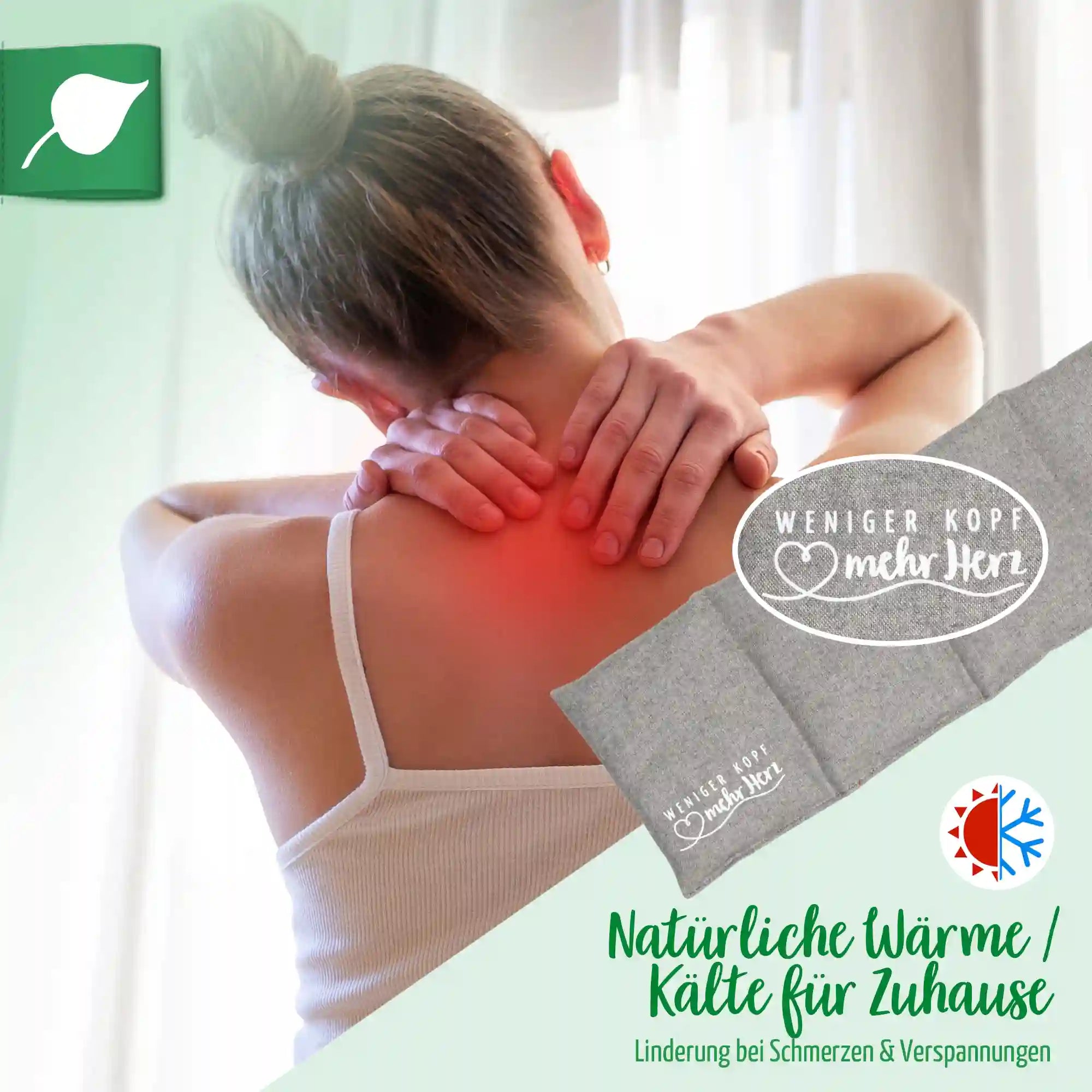 Waermekissen, Flanell hellgrau, Koerner, Getreide, 66x15cm, 4075_5