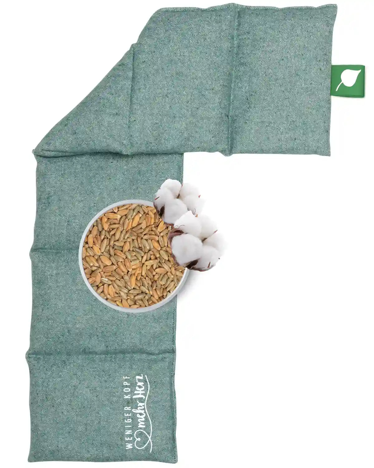 Waermekissen, Flanell fichte, Koerner, Getreide mit Minze, 66x15cm, 4077_1