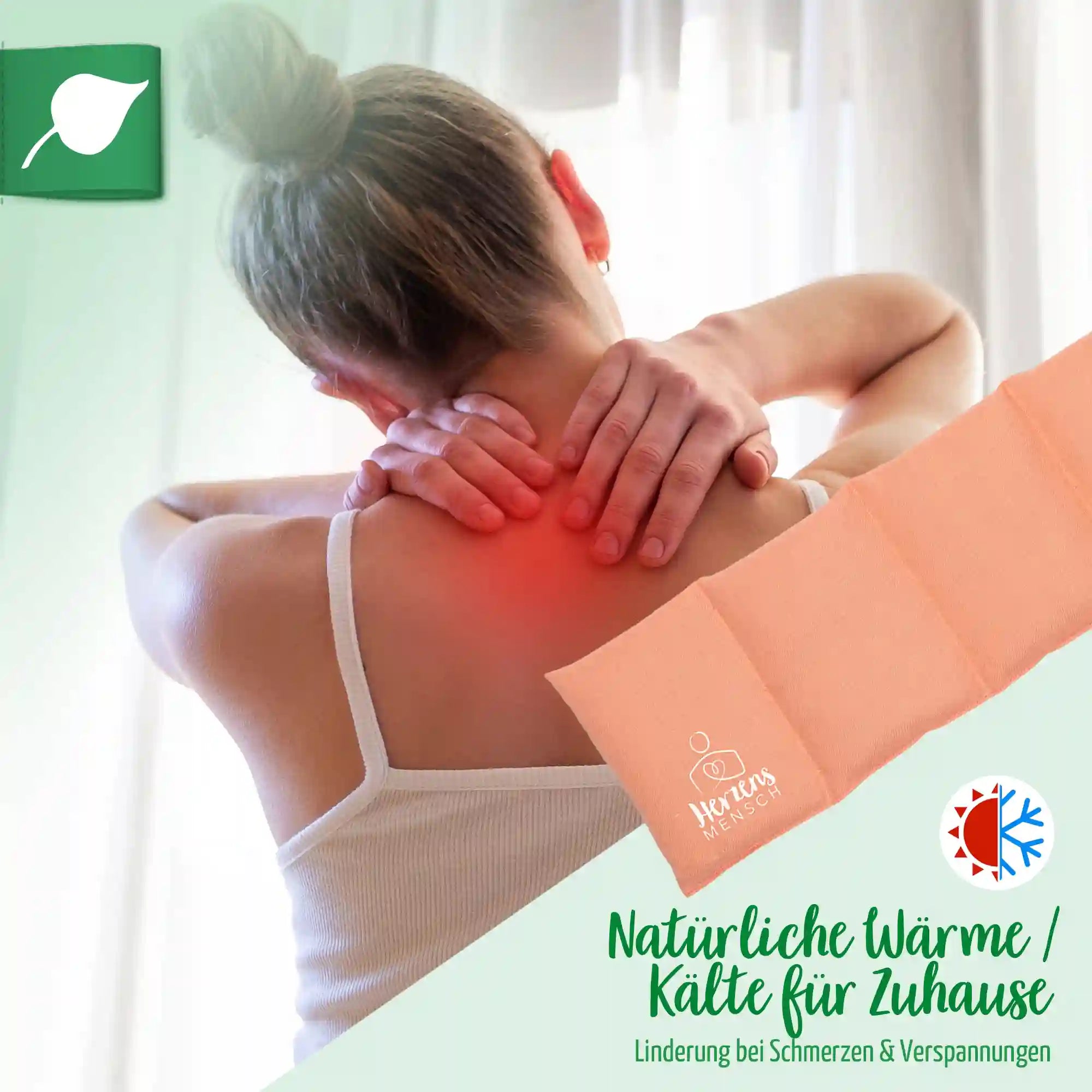 Getreidekissen "Herzensmensch", Blush 66x15cm