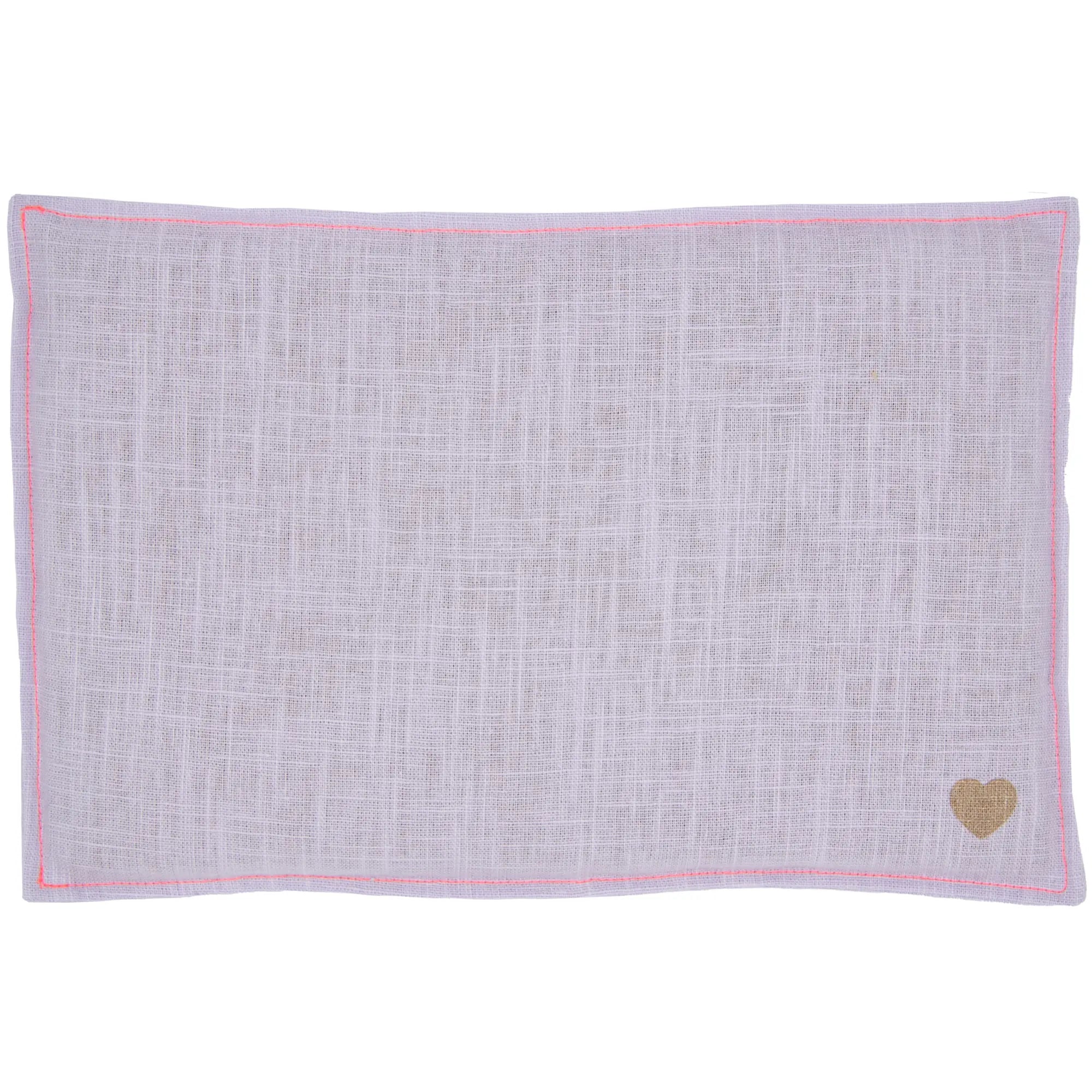 Leinen Getreidekissen 20x30cm, Light Lilac / Neonpink