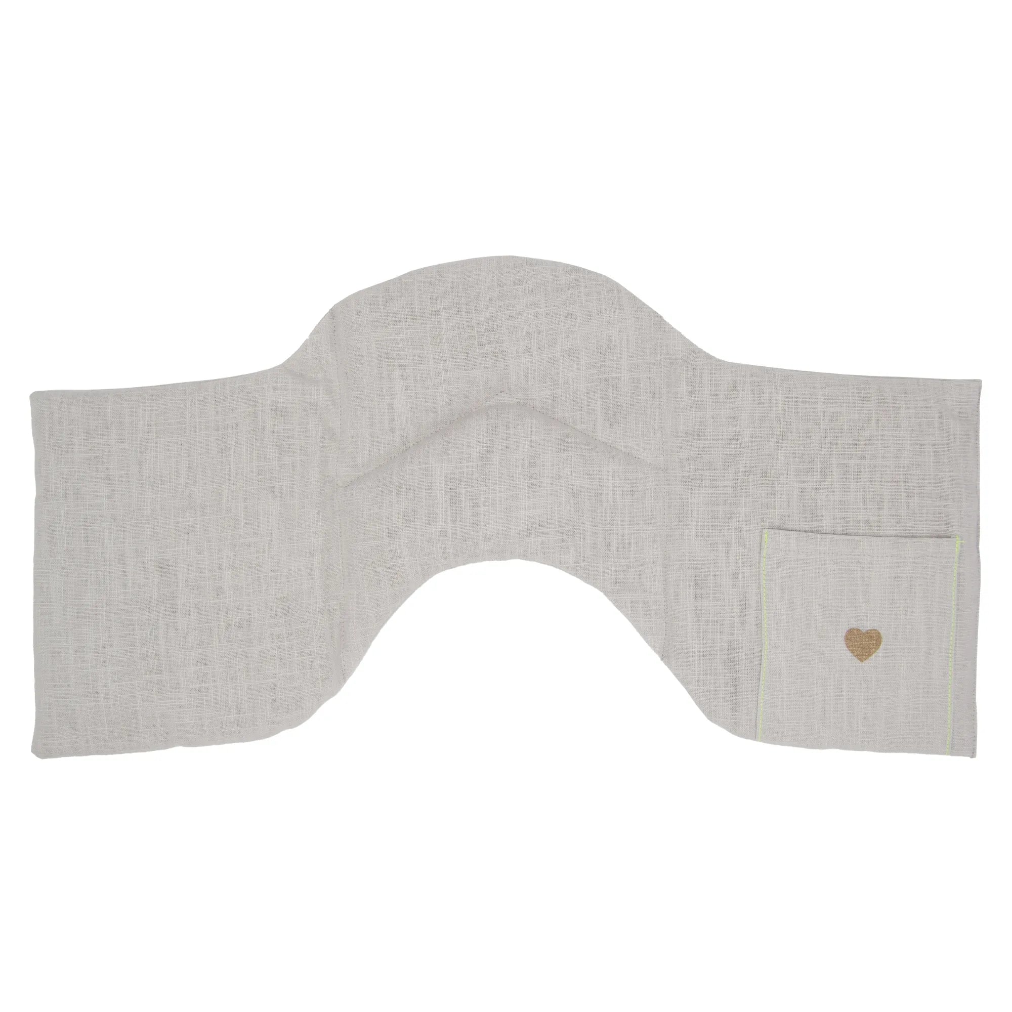 Leinen 4-Kammer Schulterkissen Getreide 50x25cm, Light Grey / Neongelb