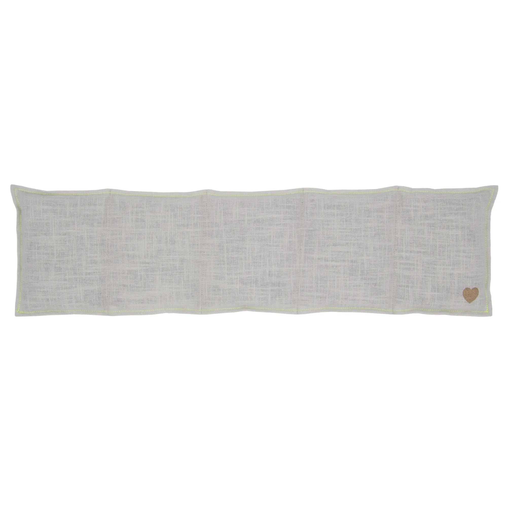 Leinen 5-Kammer Getreidekissen 55x15cm, Light Grey / Neongelb