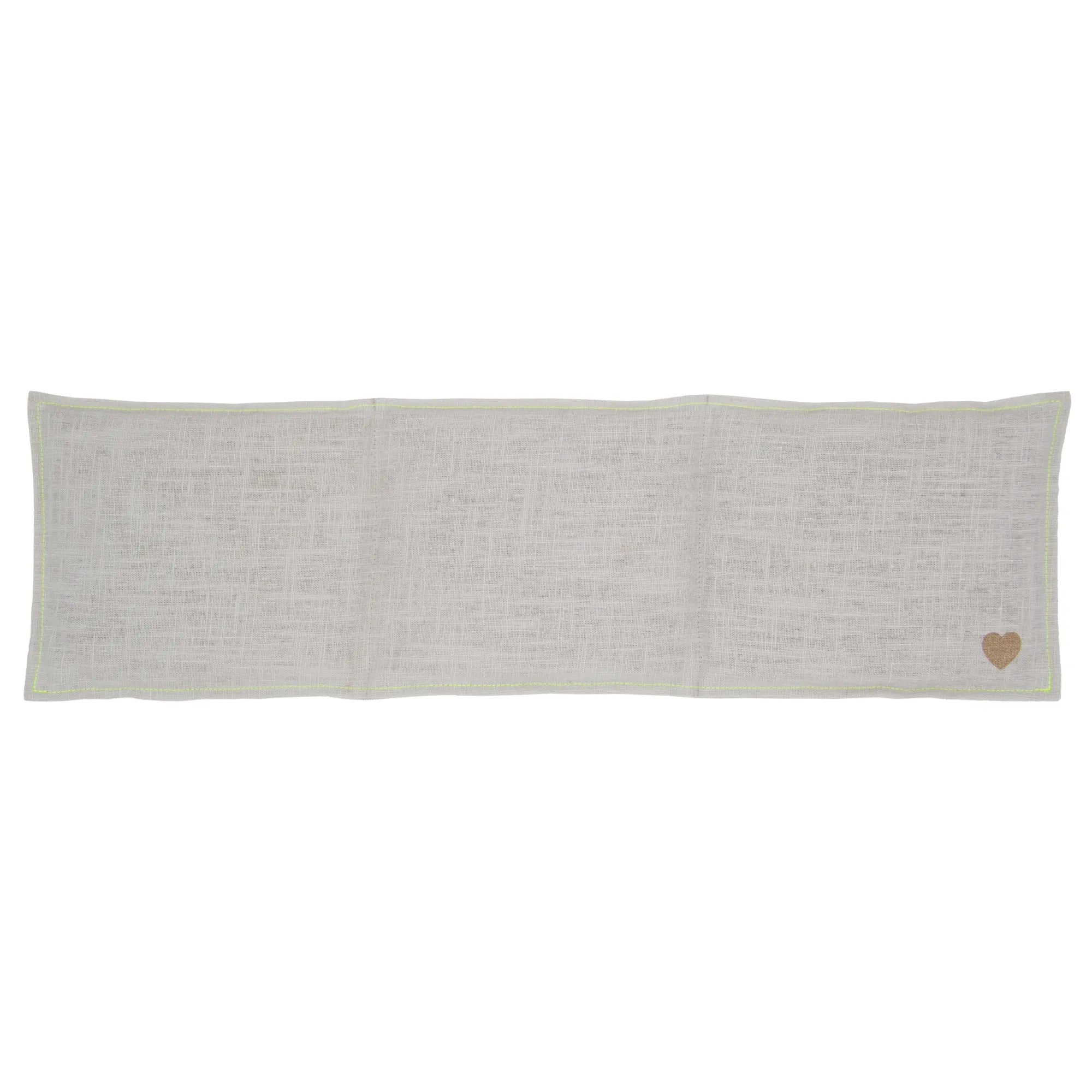 Leinen 3-Kammer Getreidekissen 50x15cm, Light Grey / Neongelb