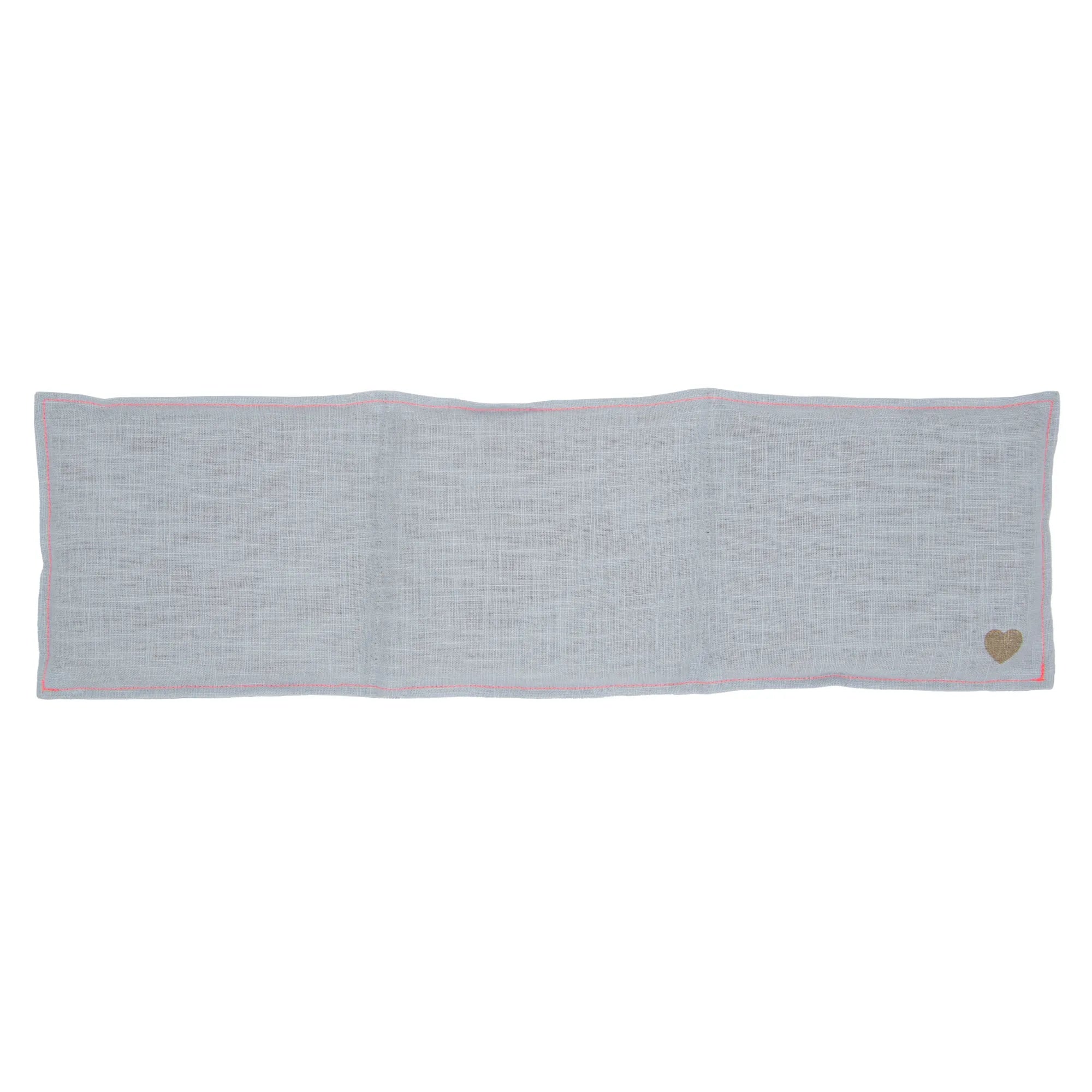 Leinen 3-Kammer Getreidekissen 50x15cm, Light Blue / Neonpink