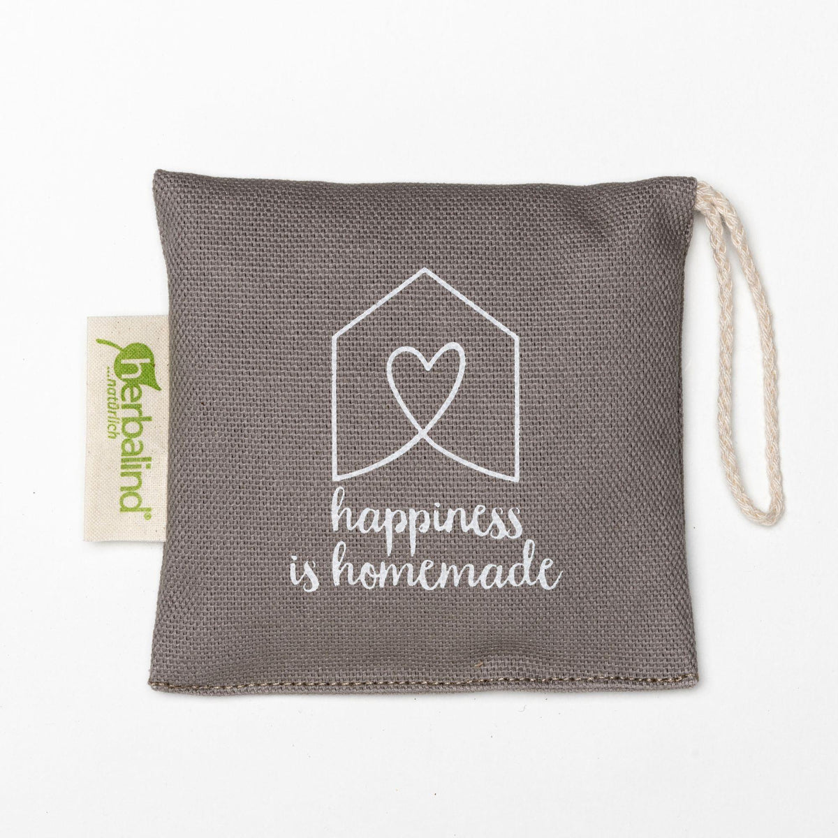 Duftsachet 10x10cm Minze "happiness is homemade", Taupe
