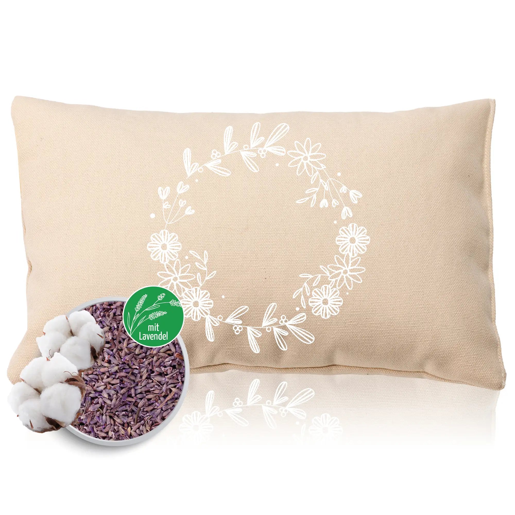 Lavendelkissen 20x30cm Kranz, Natur