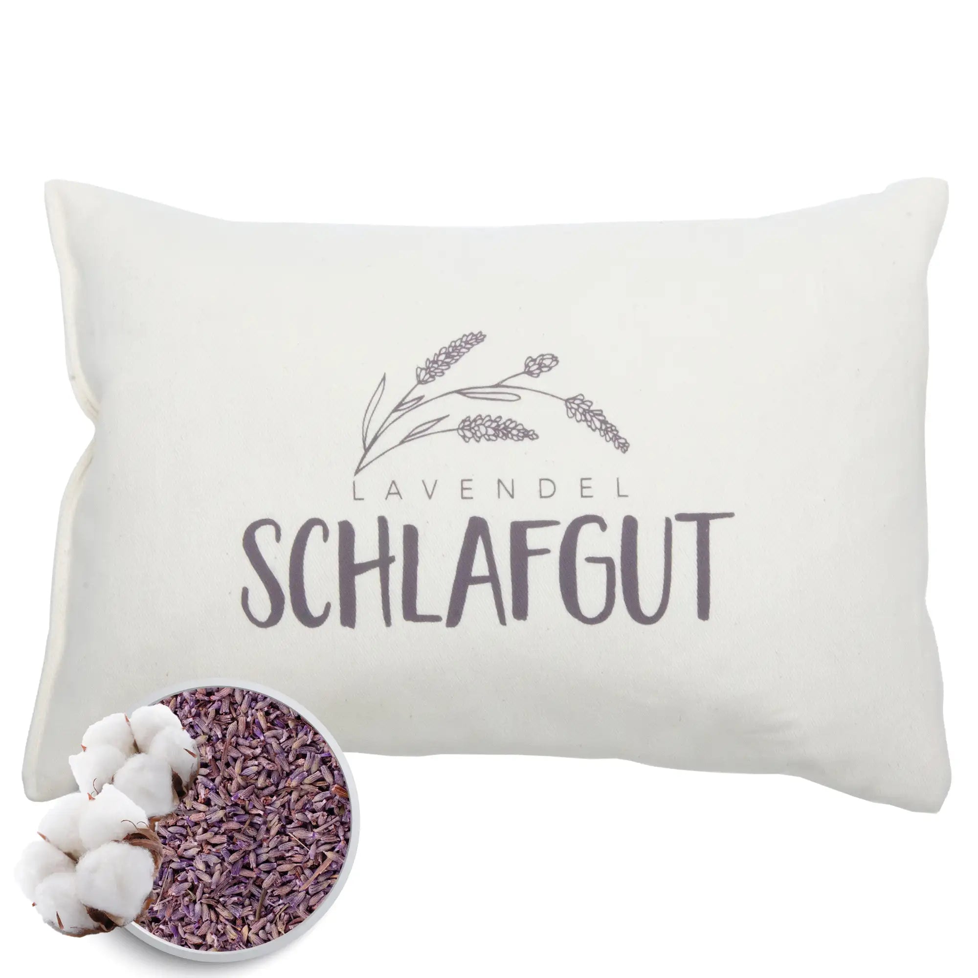 Lavendelkissen 20x30cm "Lavendel - Schlafgut", Natur