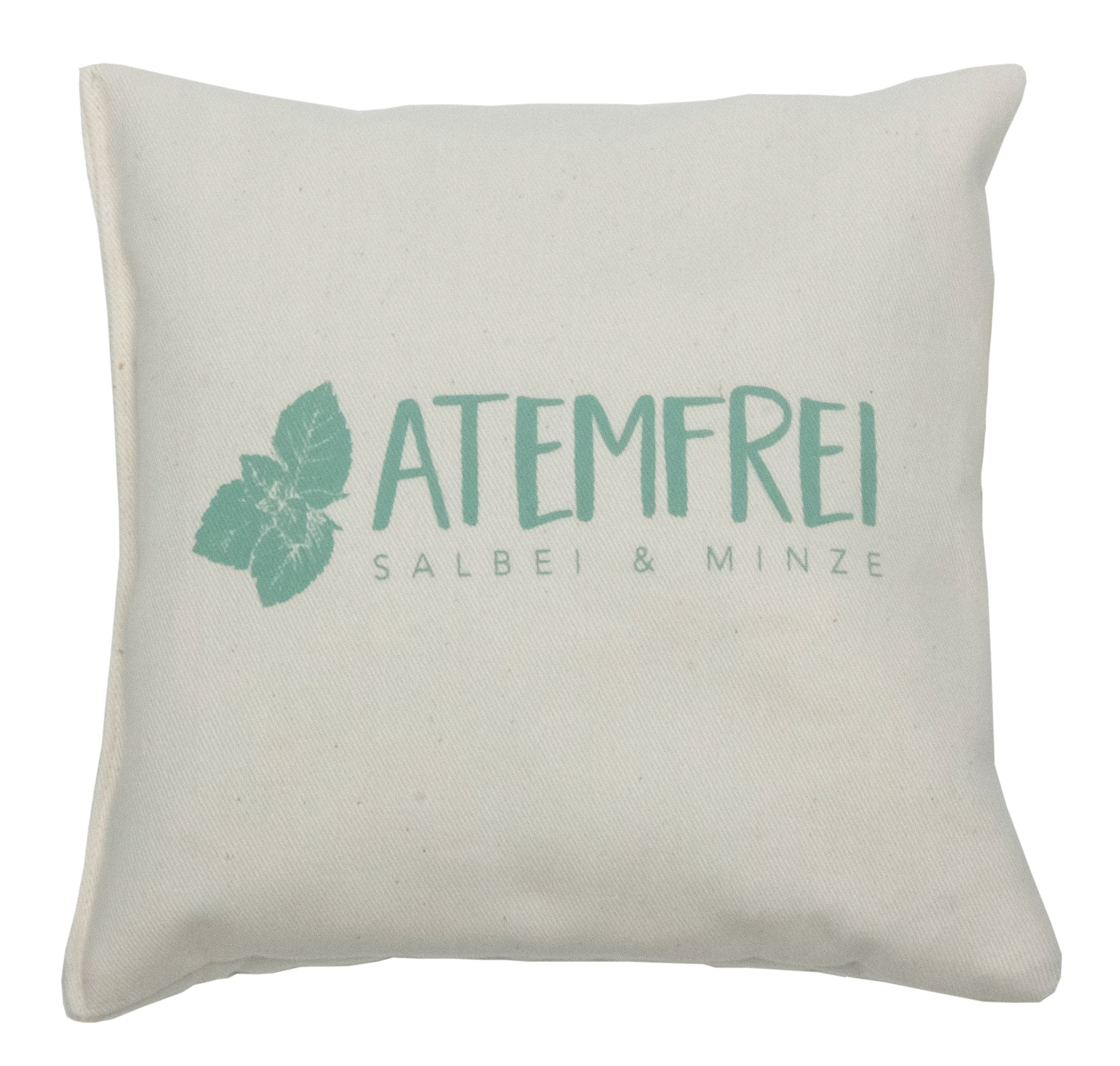 Kräuterkissen 20x20cm "Atemfrei - Salbei & Minze", Natur