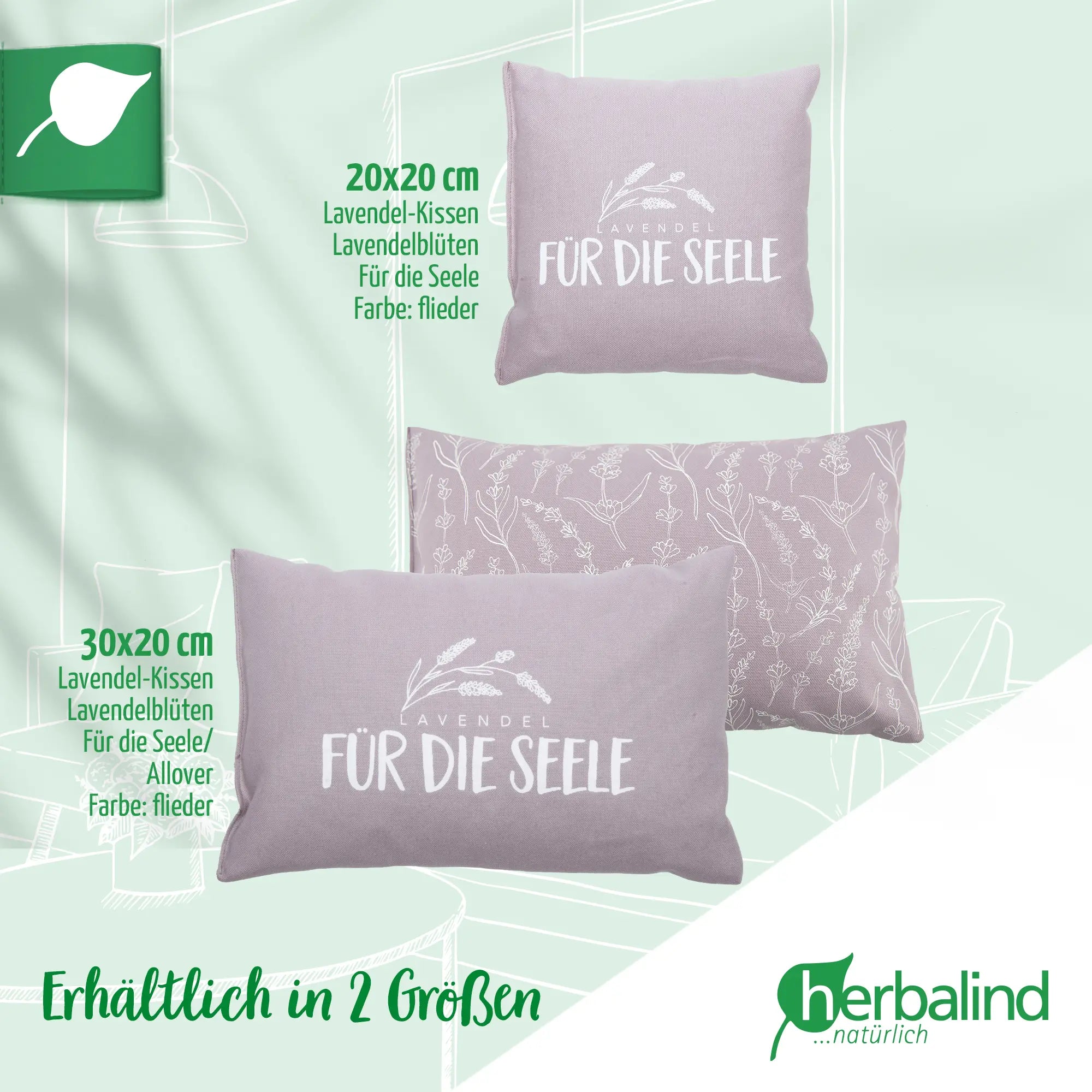 Lavendelkissen 20x30cm "Lavendel - Allover", Lilac