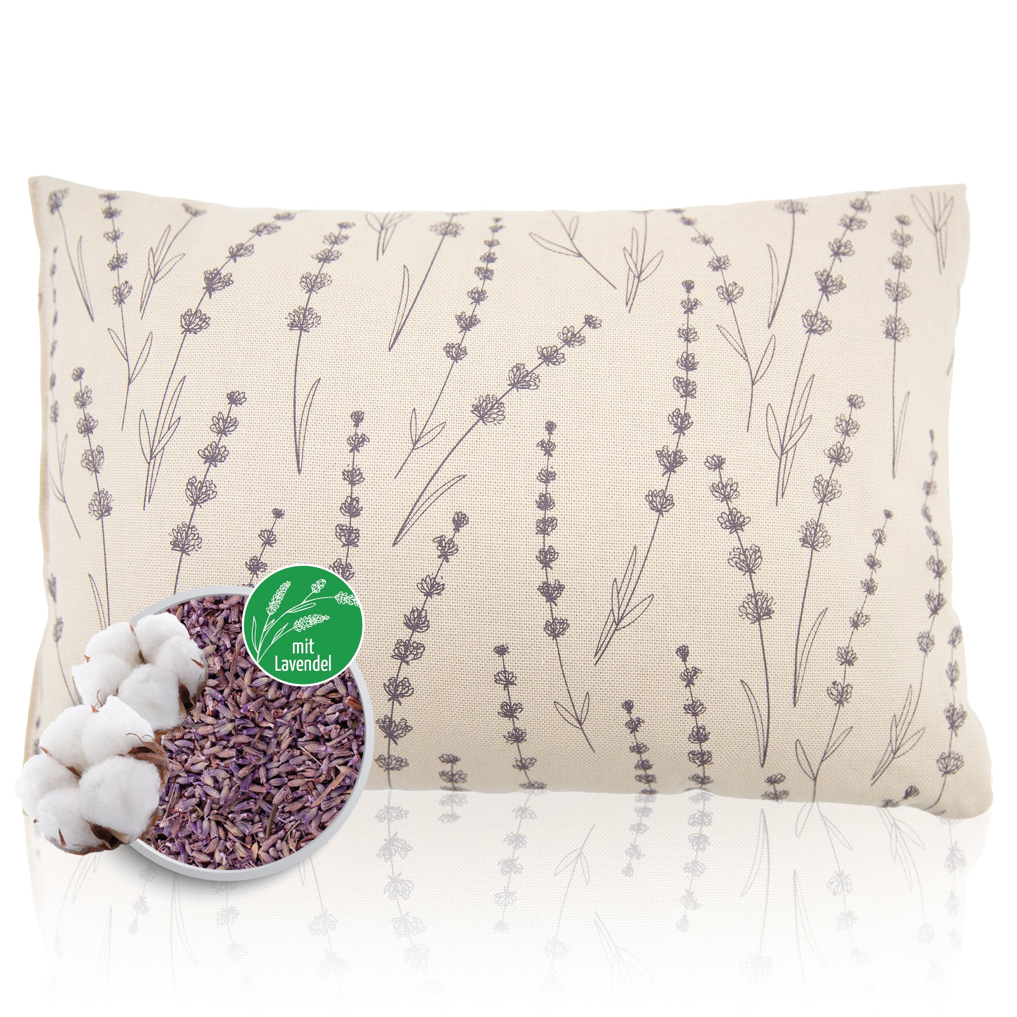Lavendelkissen 20x30cm "Lavendel -Allover", Natur