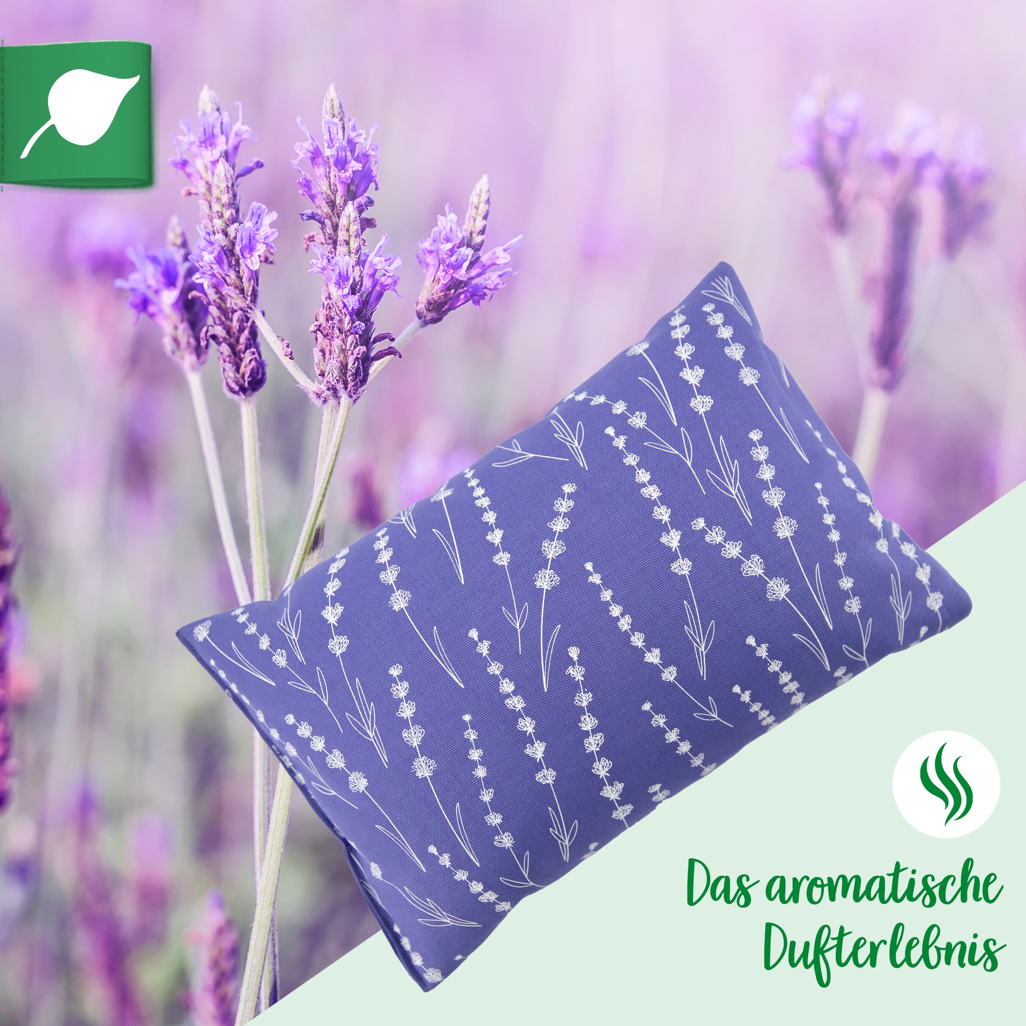 Lavendelkissen 20x30cm "Lavendel -Allover", Lavender