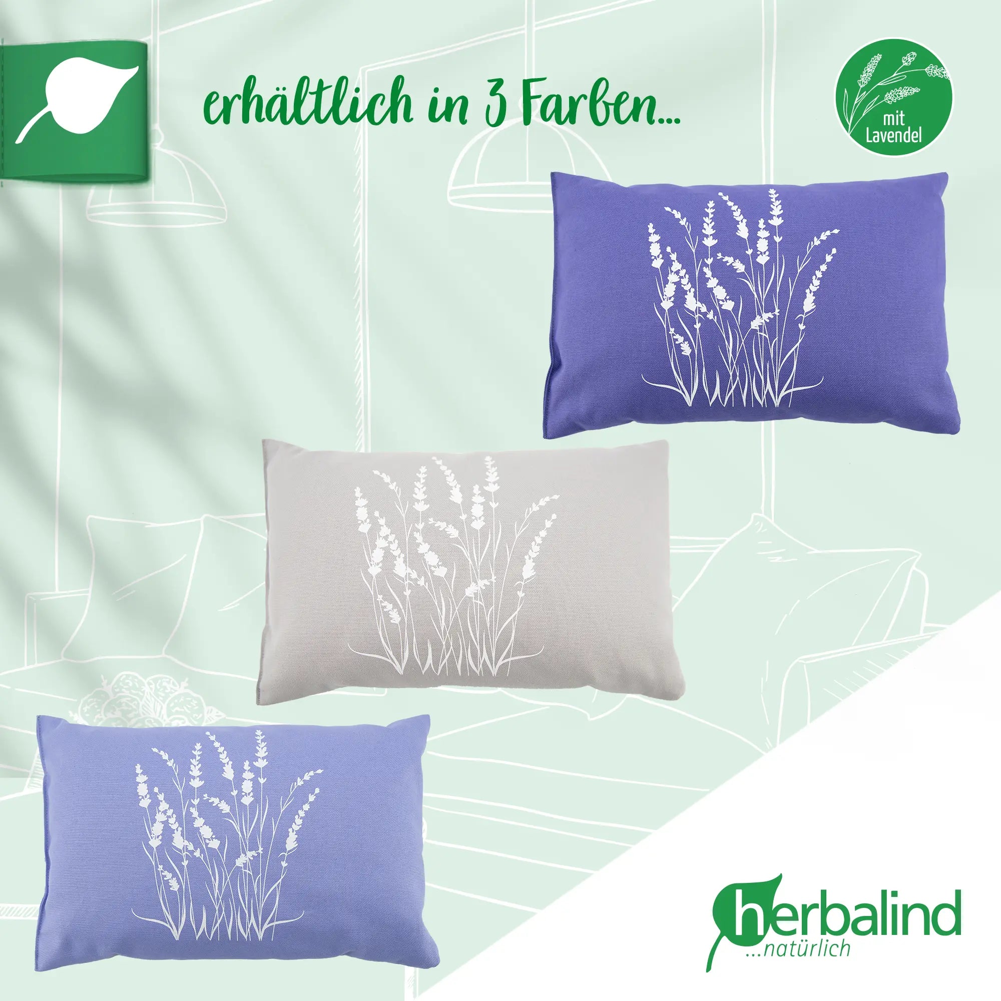 Lavendelkissen 20x30cm "Lavendelstrauch", Lavender Blau