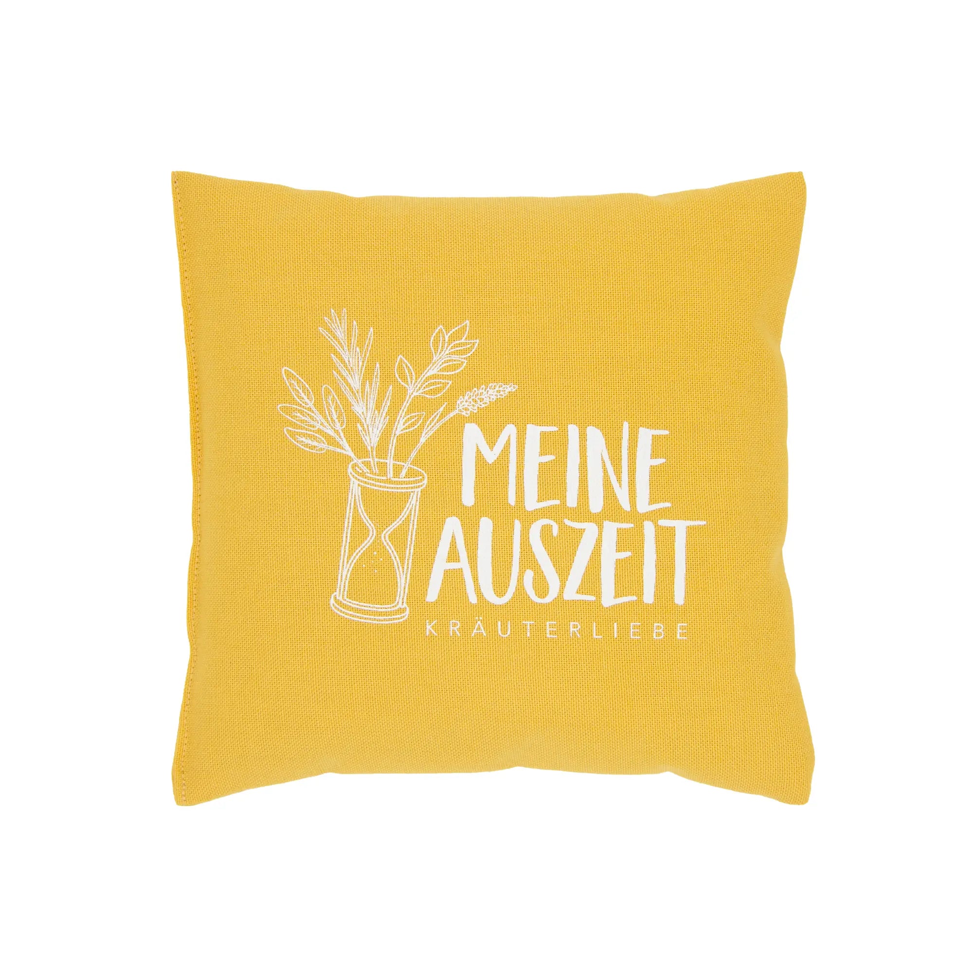 Kräuterkissen 20x20cm "Meine Auszeit - Salbei & Minze", Gelb