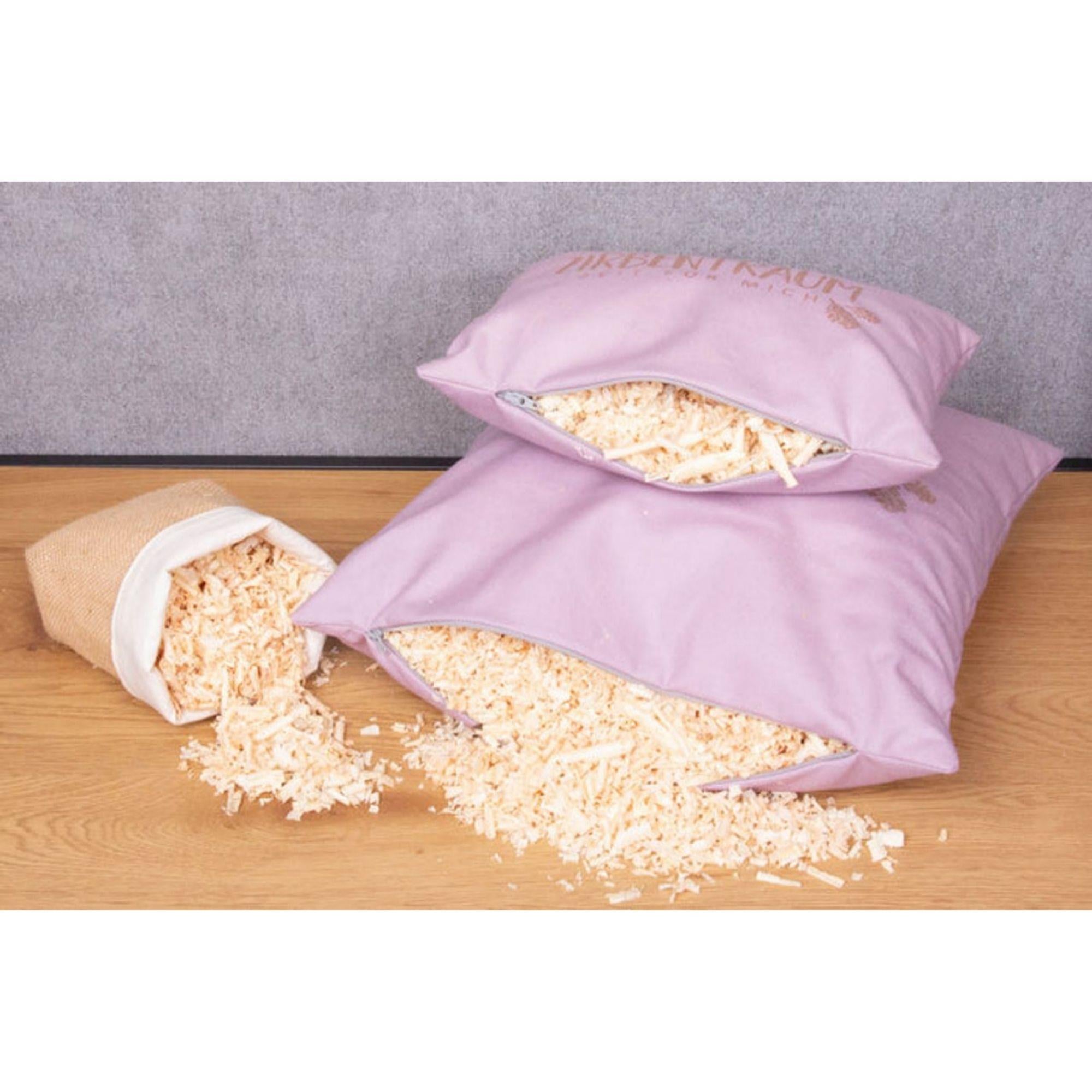 Zirbenkissen, Zirbentraum Zeit fuer mich, flieder, Zirbenholz, 20x30cm, 5611_5