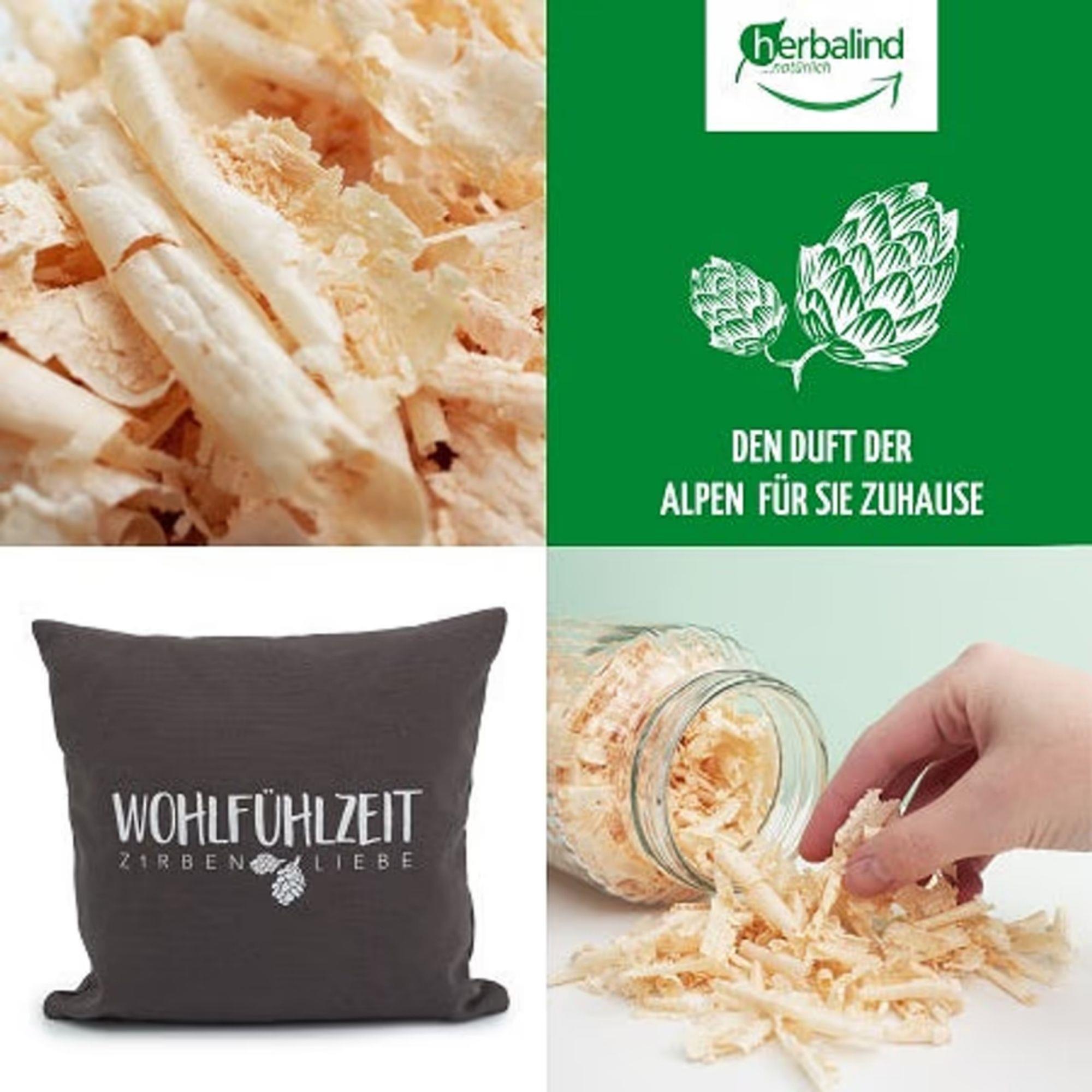 Zirbenkissen, Wohlfuehlzeit, anthrazit, Zirbenholz, 40x40cm, 5652_4