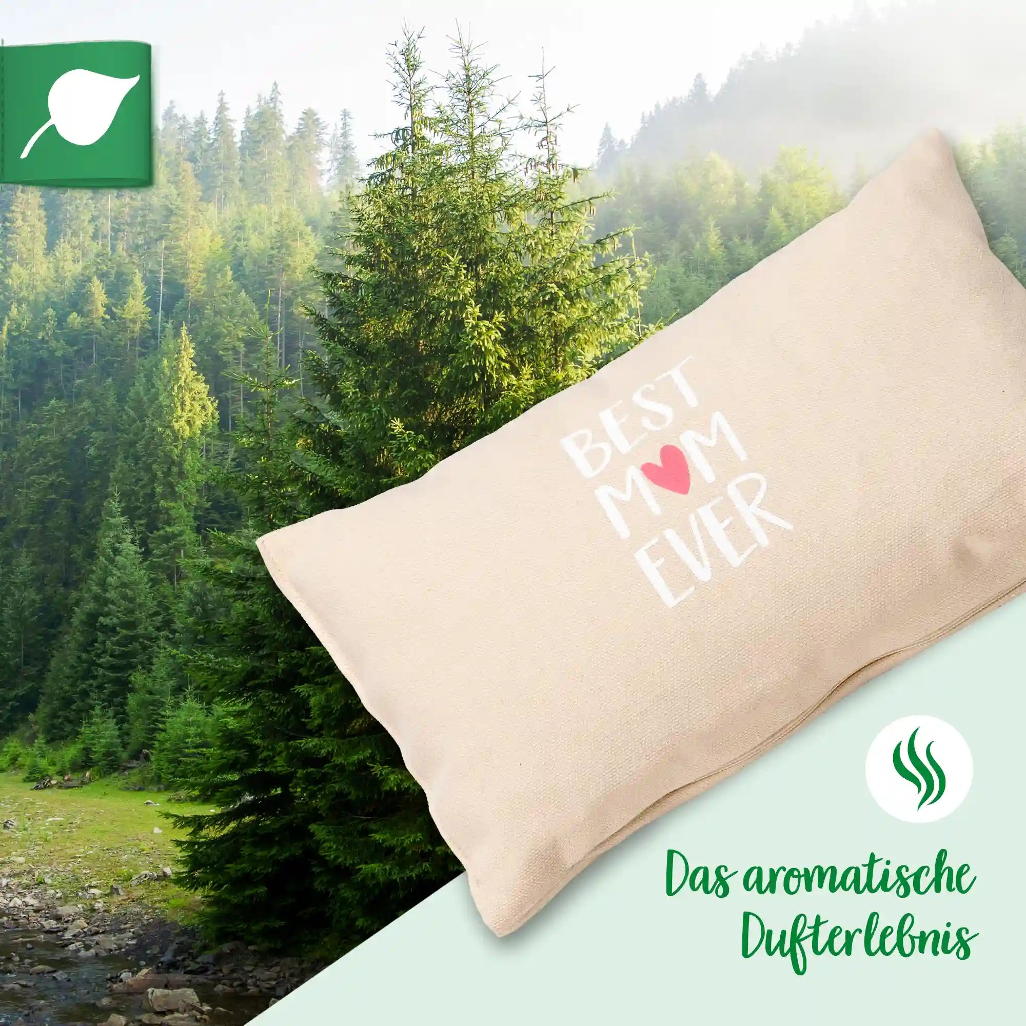 Zirbenkissen, Best Mom Ever mittig, natur, Zirbenholz, 20x30cm, 5687_4