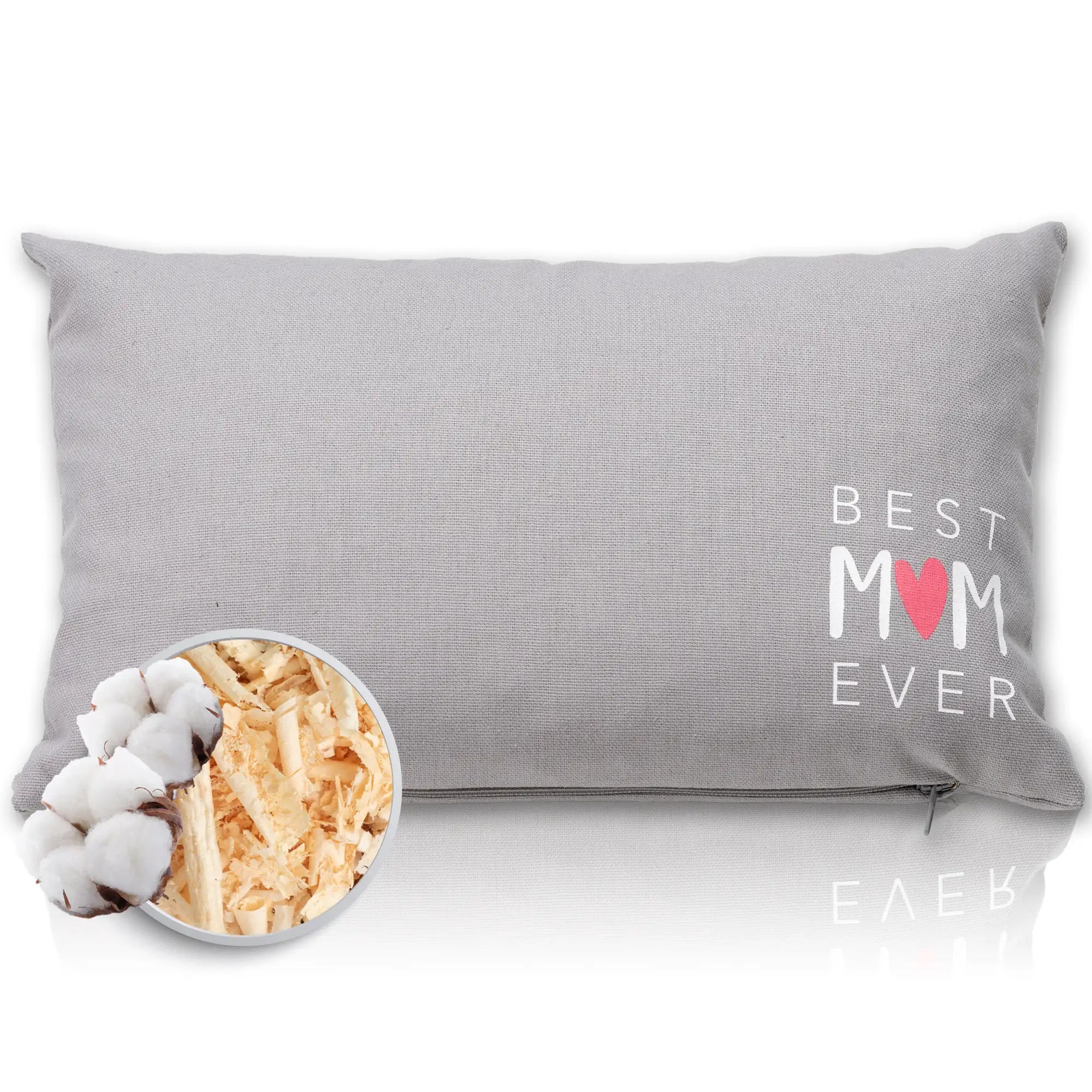 Zirbenkissen, Best Mom Ever unten, grau, Zirbenholz, 20x30cm, 5688_1