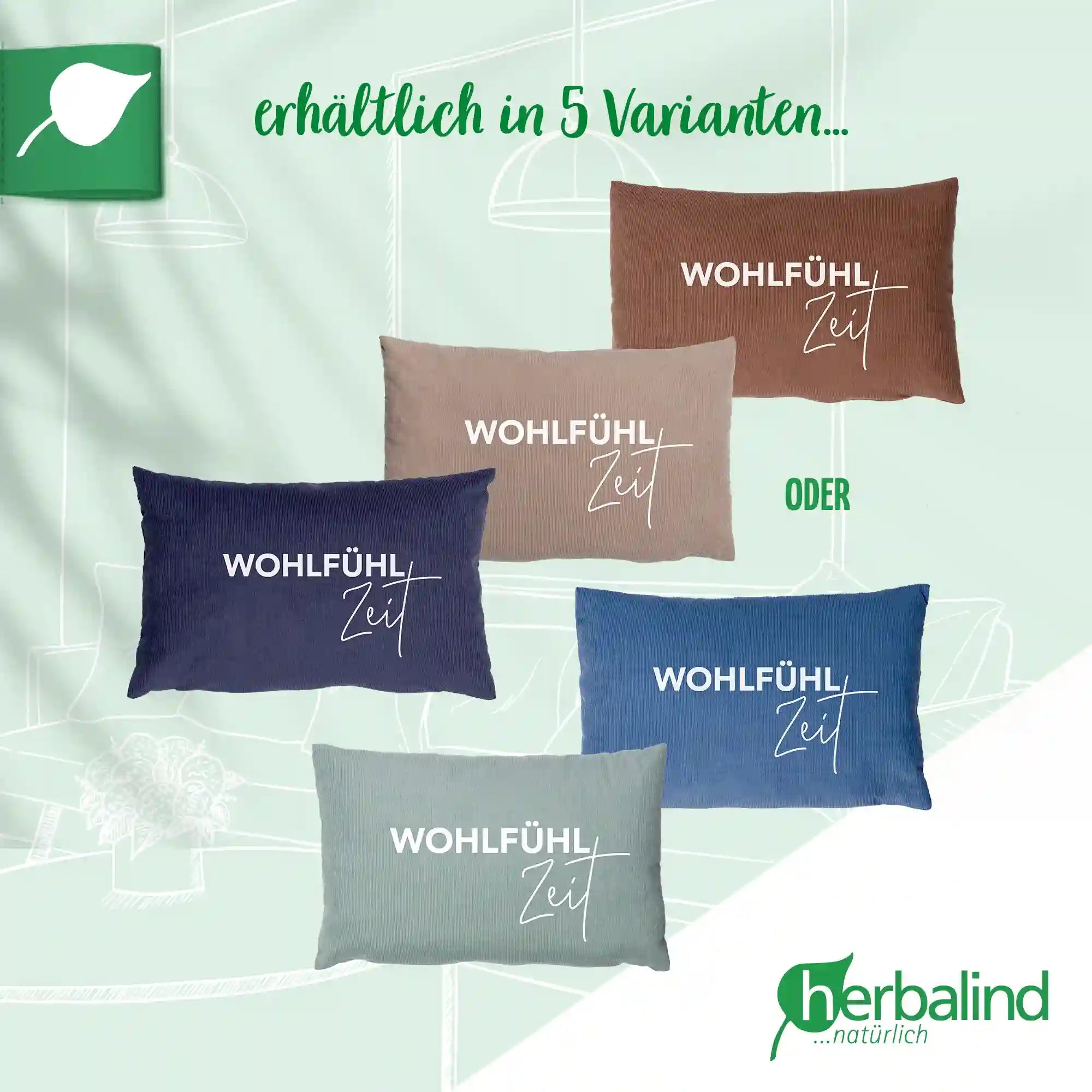 Zirbenkissen 20x30cm "WohlfühlZeit", Camel