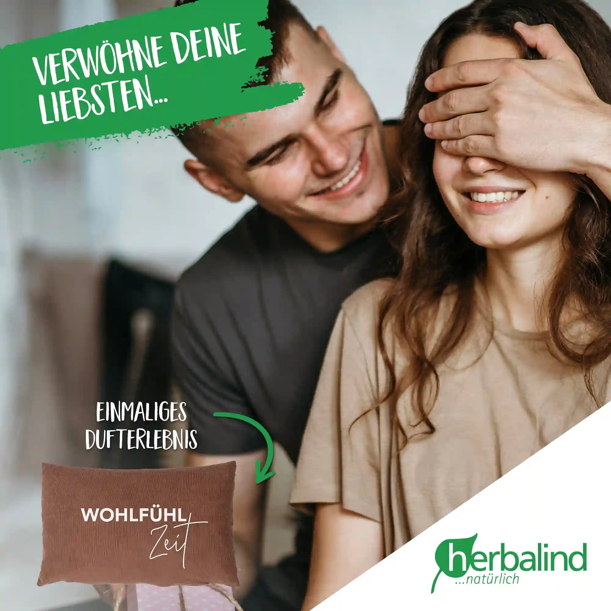 Zirbenkissen 20x30cm "WohlfühlZeit", Camel