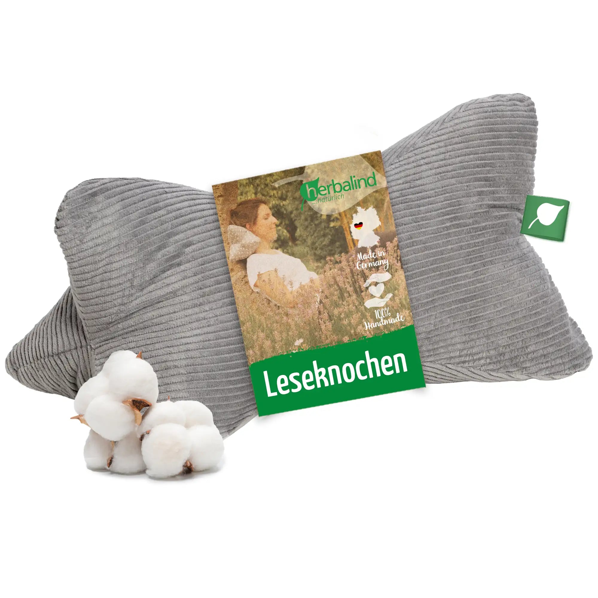 Leseknochen, Cord grau, 40x18cm, 5815_1