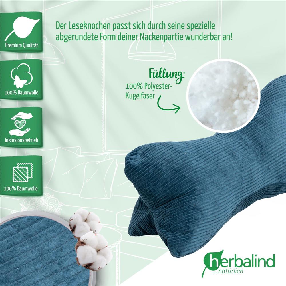 Leseknochen Cord petrol