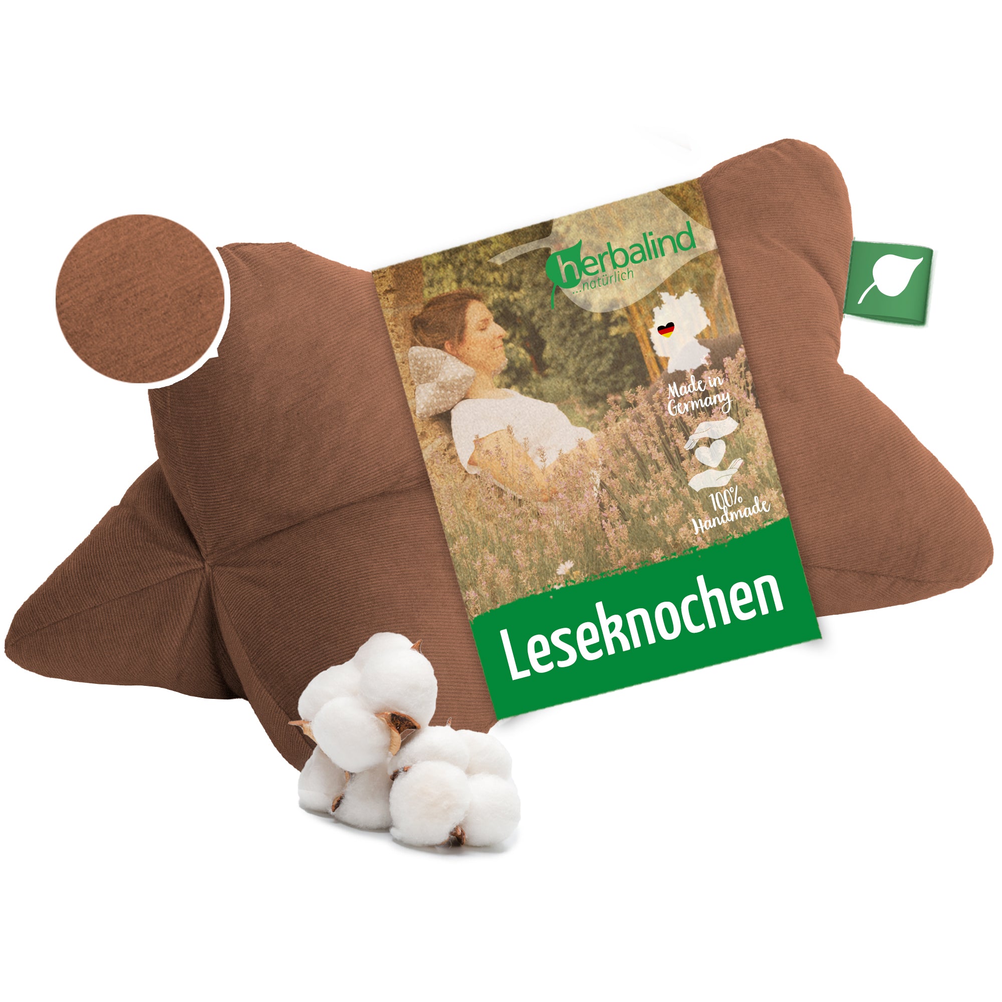 Leseknochen 40x18cm, Babycord braun