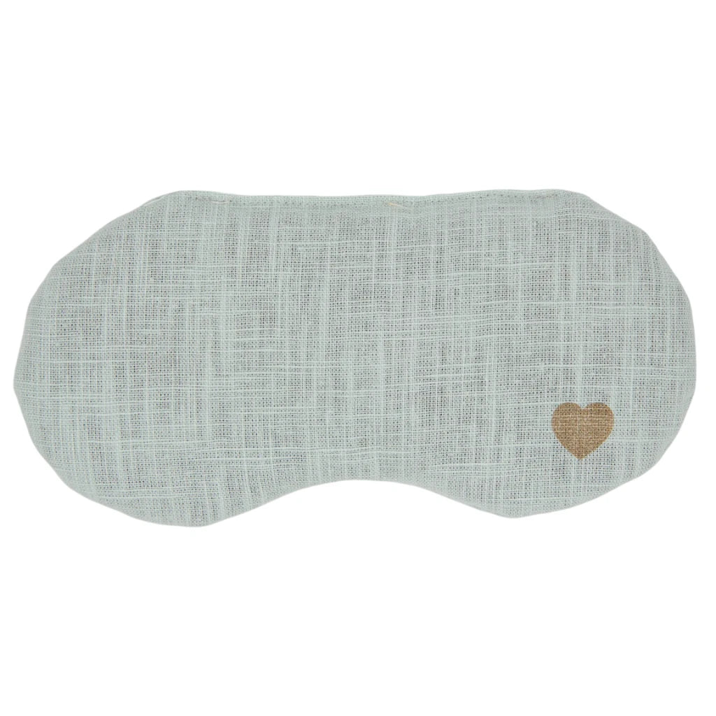 Leinen Augenkissen mit Rapssamen, Herzchen, Mint