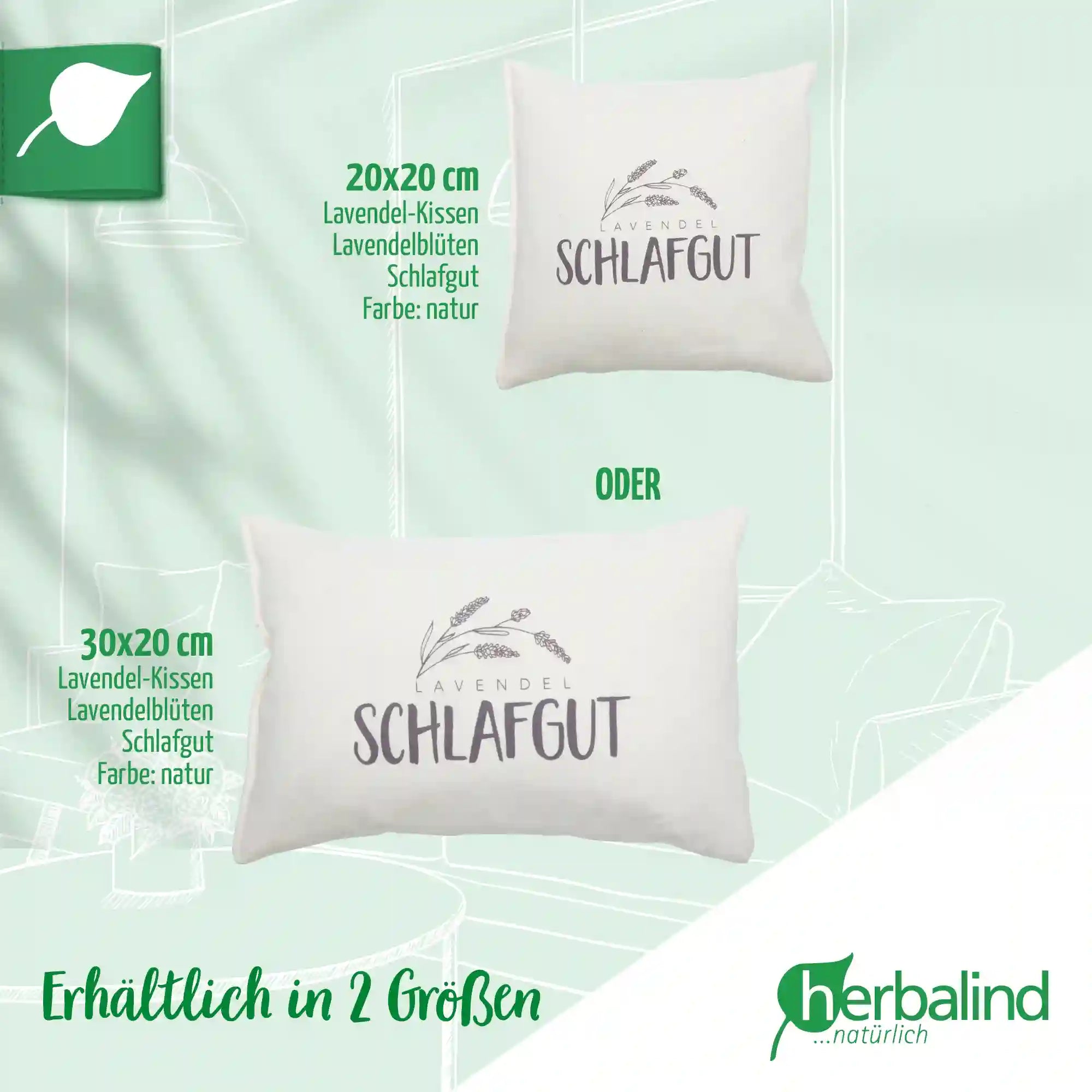 Kraeuterkissen, Schlafgut, natur, Lavendel, 20x30cm, 5047_5