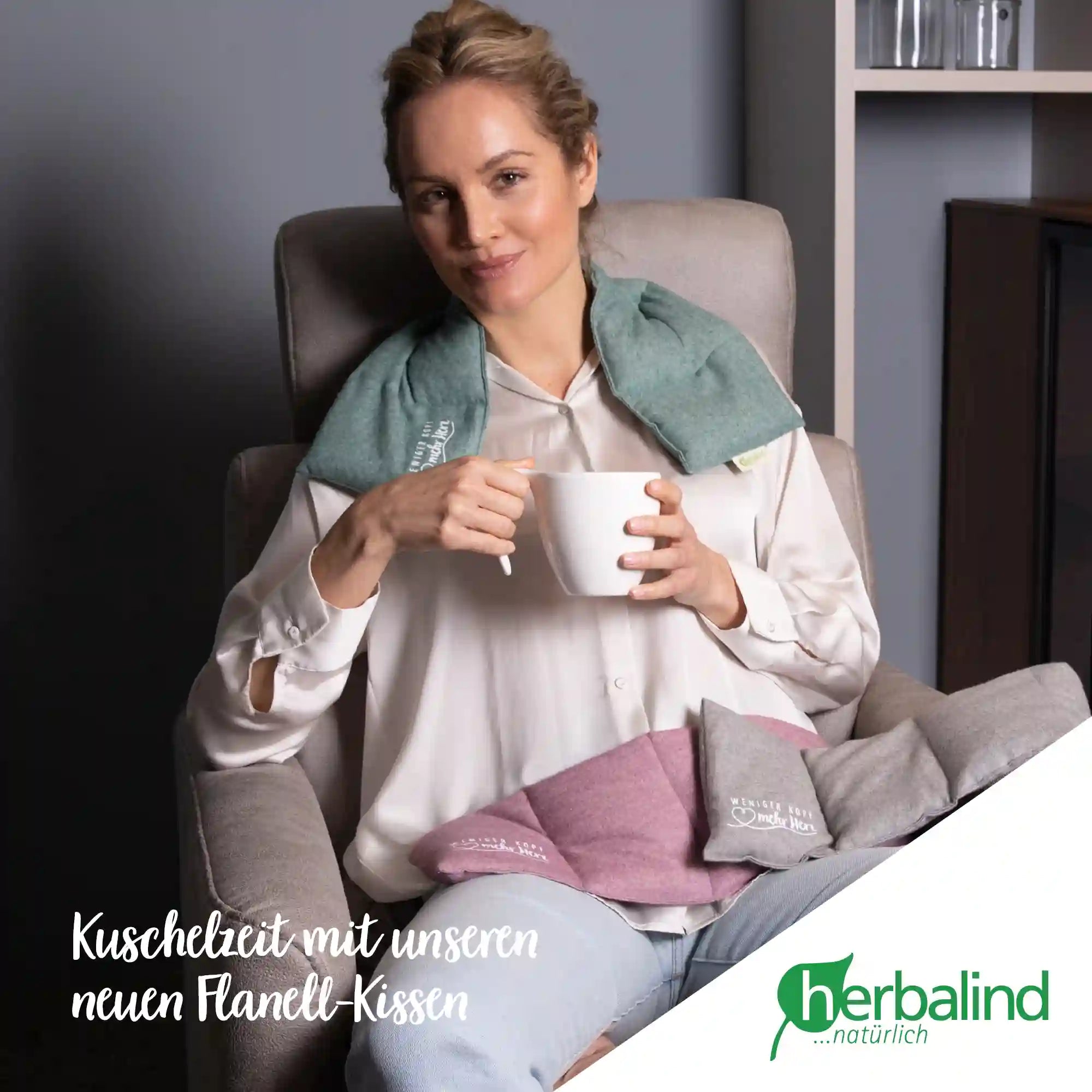 Waermekissen, Flanell brombeer, Koerner, Getreide mit Lavendel, 66x15cm, 4076_7