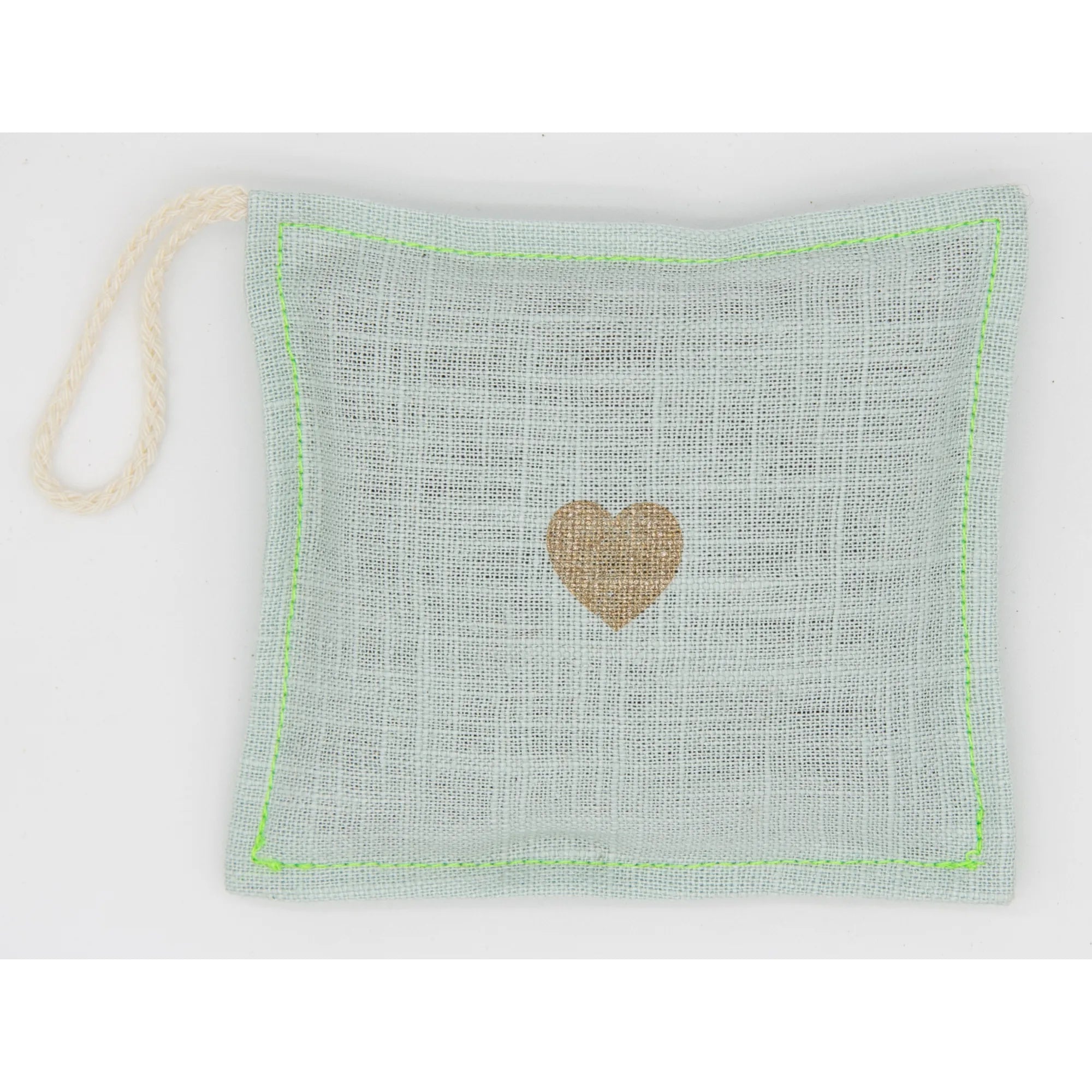 Duftsachet 10x10cm Leinen, Minze Light Grey / Neongrün