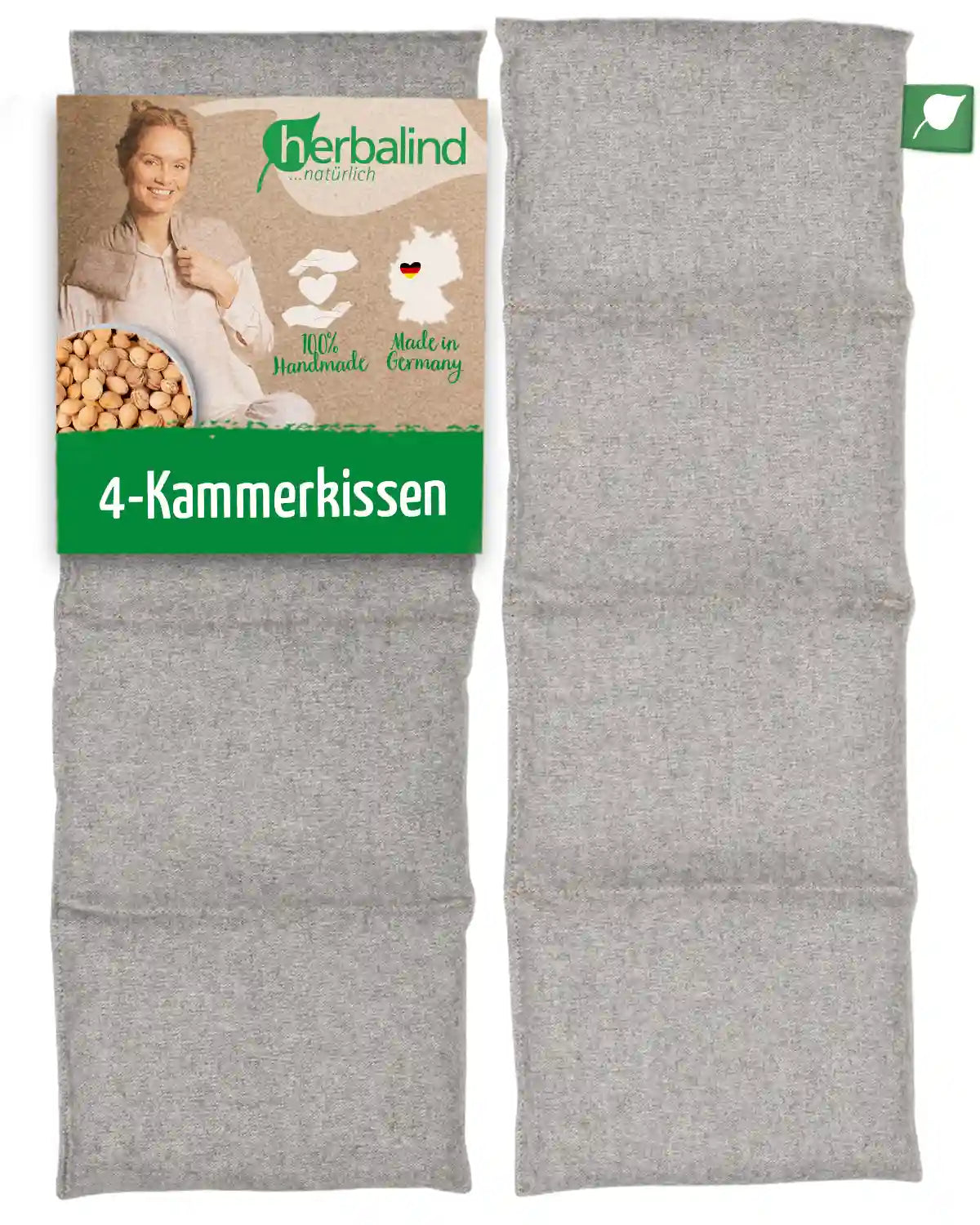 KIrschkernkissen, hell-grau, Flanell, 15x44cm, 2071_1