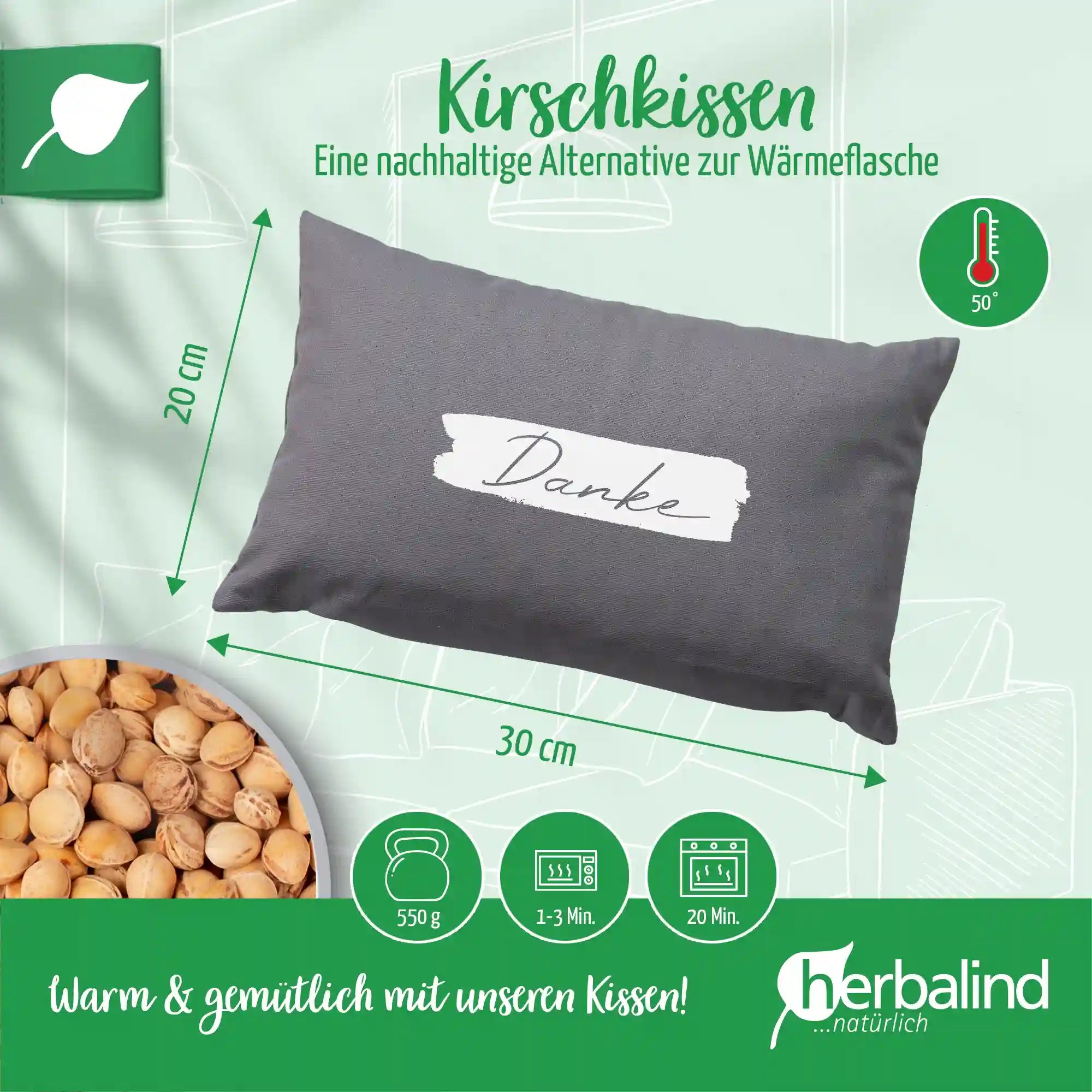 Waermekissen, Danke, anthrazit, Kirschkerne, 20x30cm, 2081_4