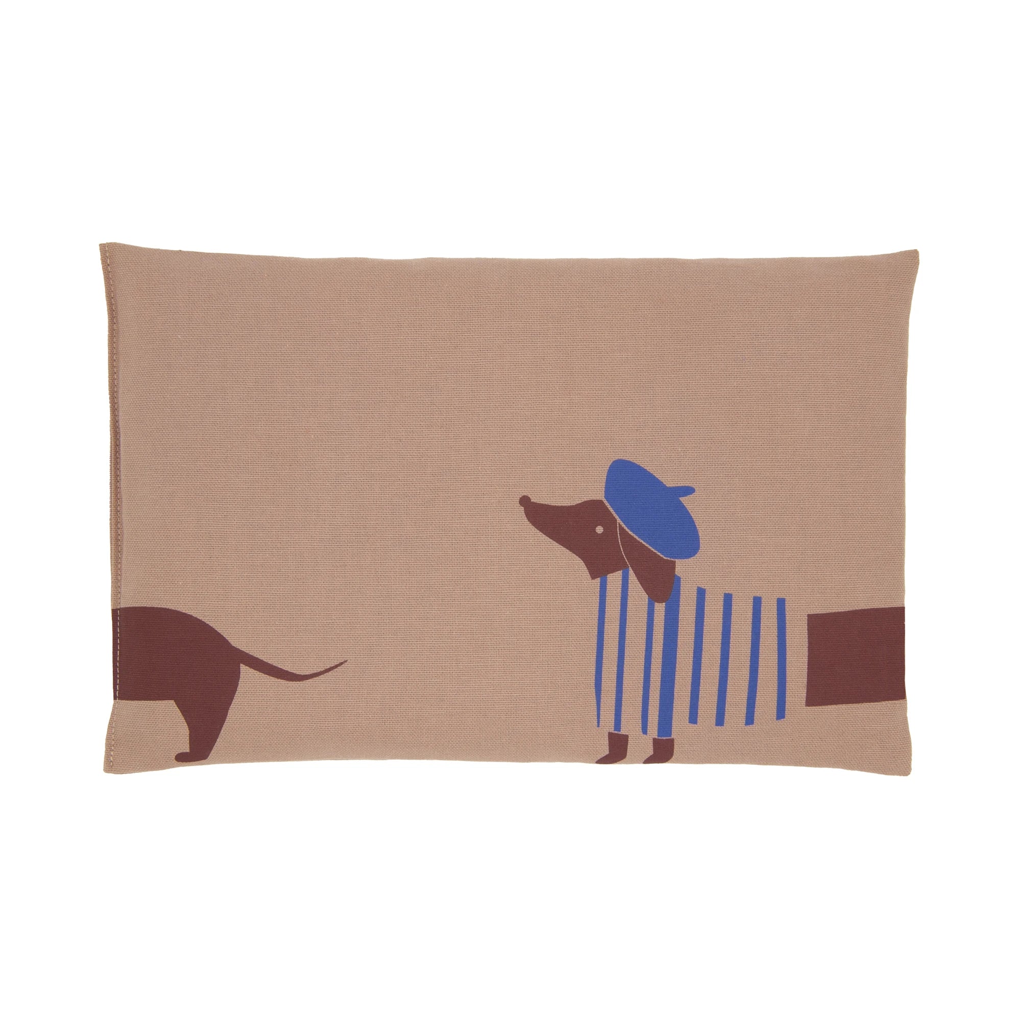 Kirschkernkissen 30x20cm, Dackel, Taupe