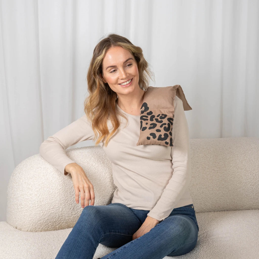 Kirschkernkissen 3-Kammer-Kissen 50x15cm, Leo, Taupe