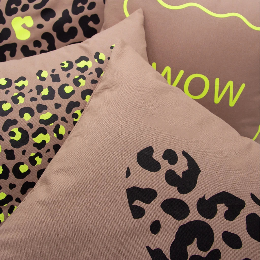 Kissenbezug Übersicht canvas taupe leo allover groß