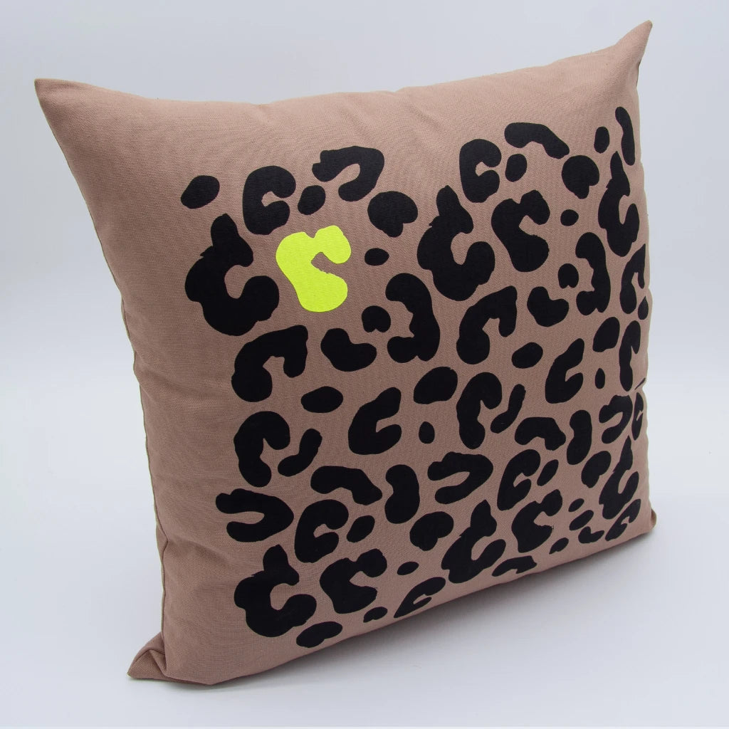 Kissenbezug canvas taupe leo allover groß