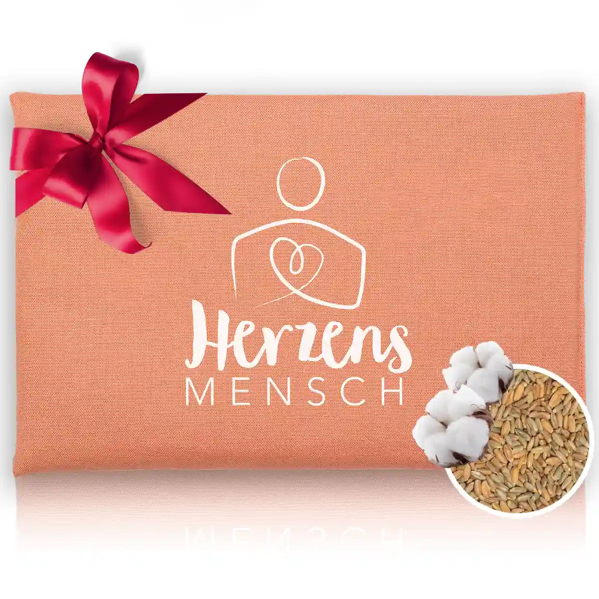 Getreidekissen "Herzensmensch", blush 30x20cm