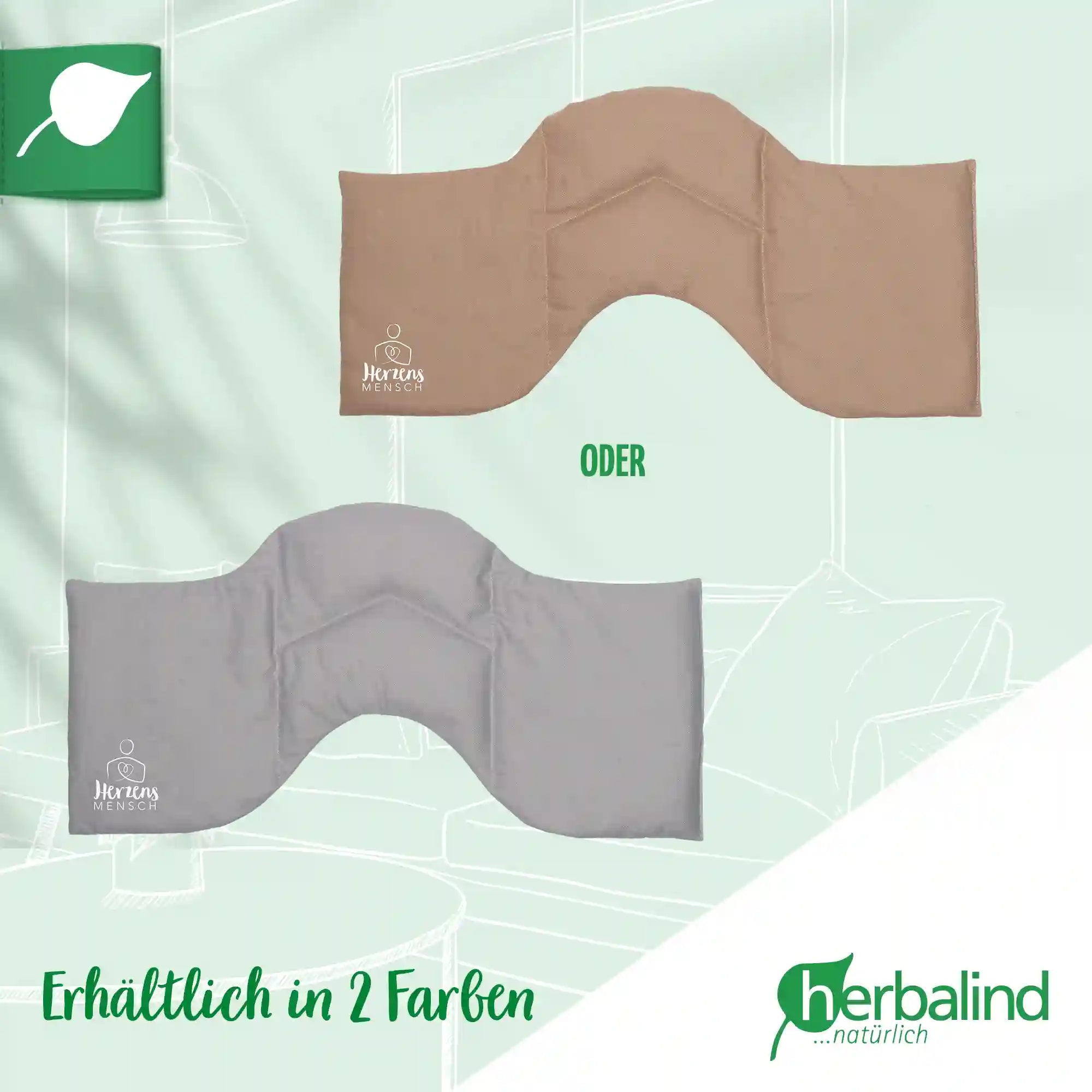 Getreidekissen "Herzensmensch", grau 50x25cm