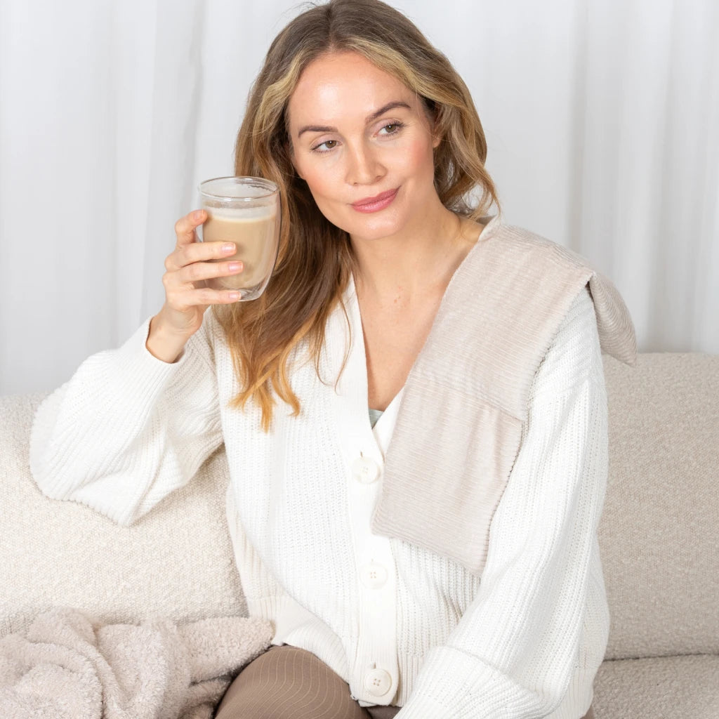 Getreidekissen 3-Kammer-Kissen 50x15 cm, Cord Light Sand