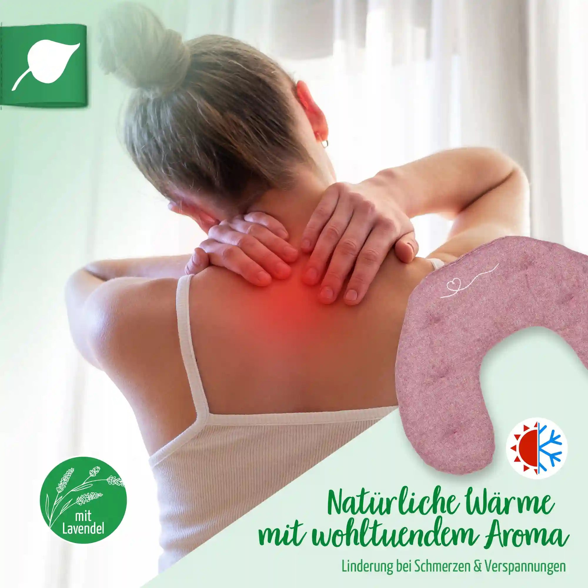 Waermekissen, Nackenhoernchen, Flanell brombeer, Koerner, Getreide mit Lavendel, 30x40cm, 4066_4